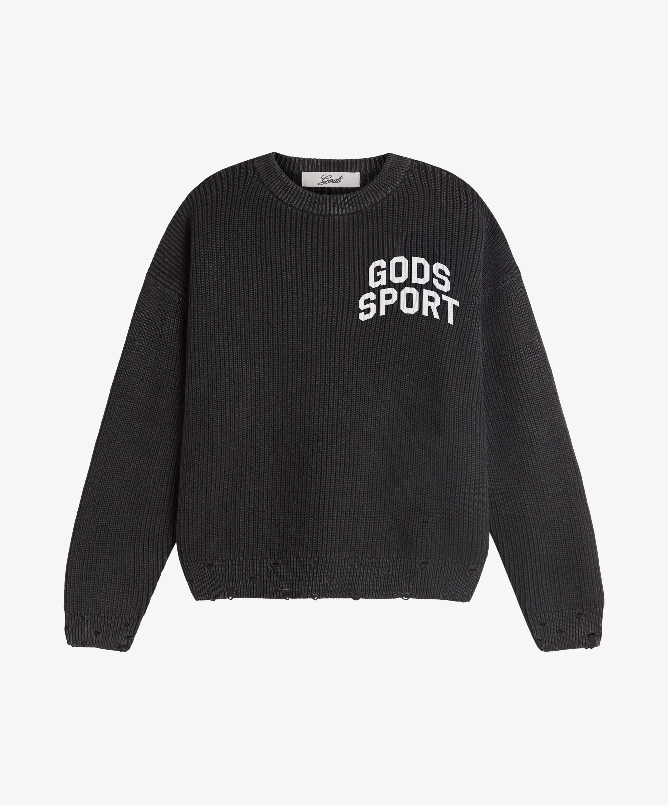 Gods Sport Knitted Sweater Black - Image 3