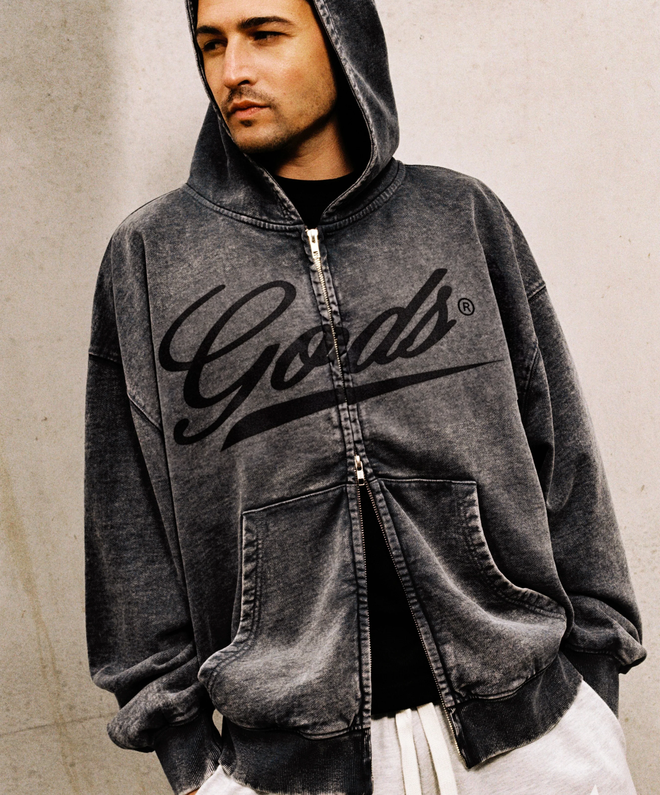 Gods Sunfaded Zipper Dark Grey - Image 2