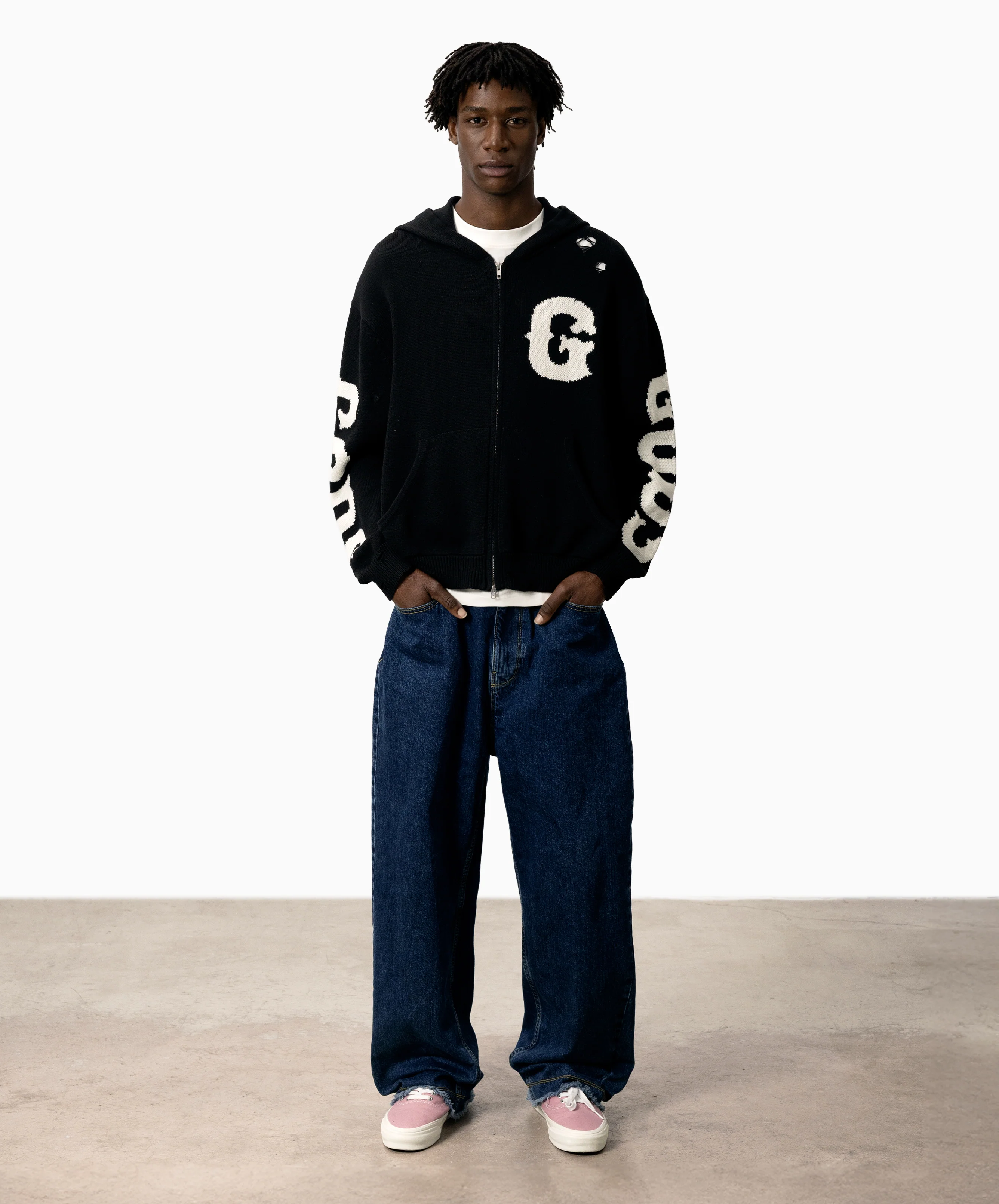 G Knitted Zipper Black - Image 5