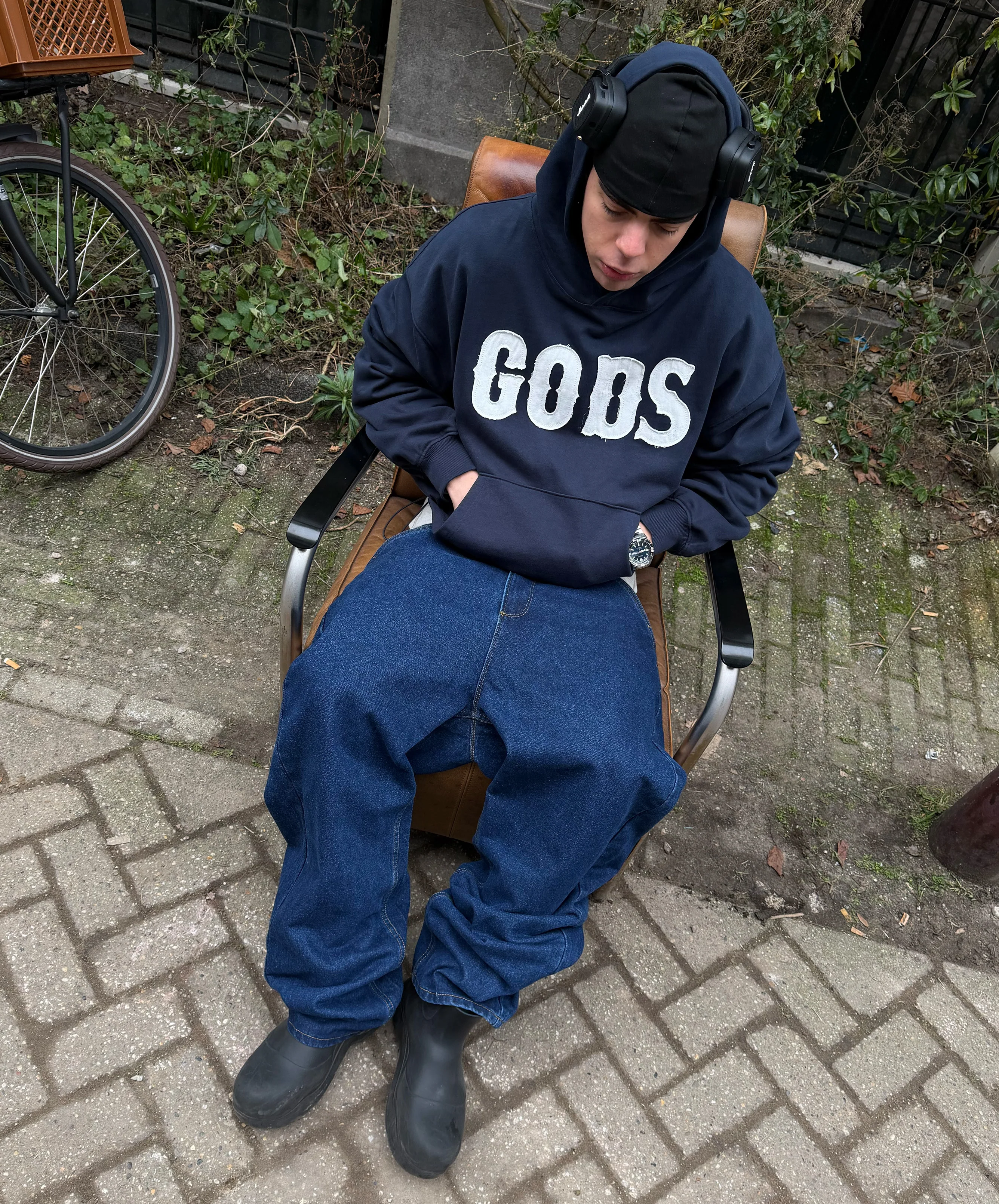 Gods Hoodie Navy - Image 2