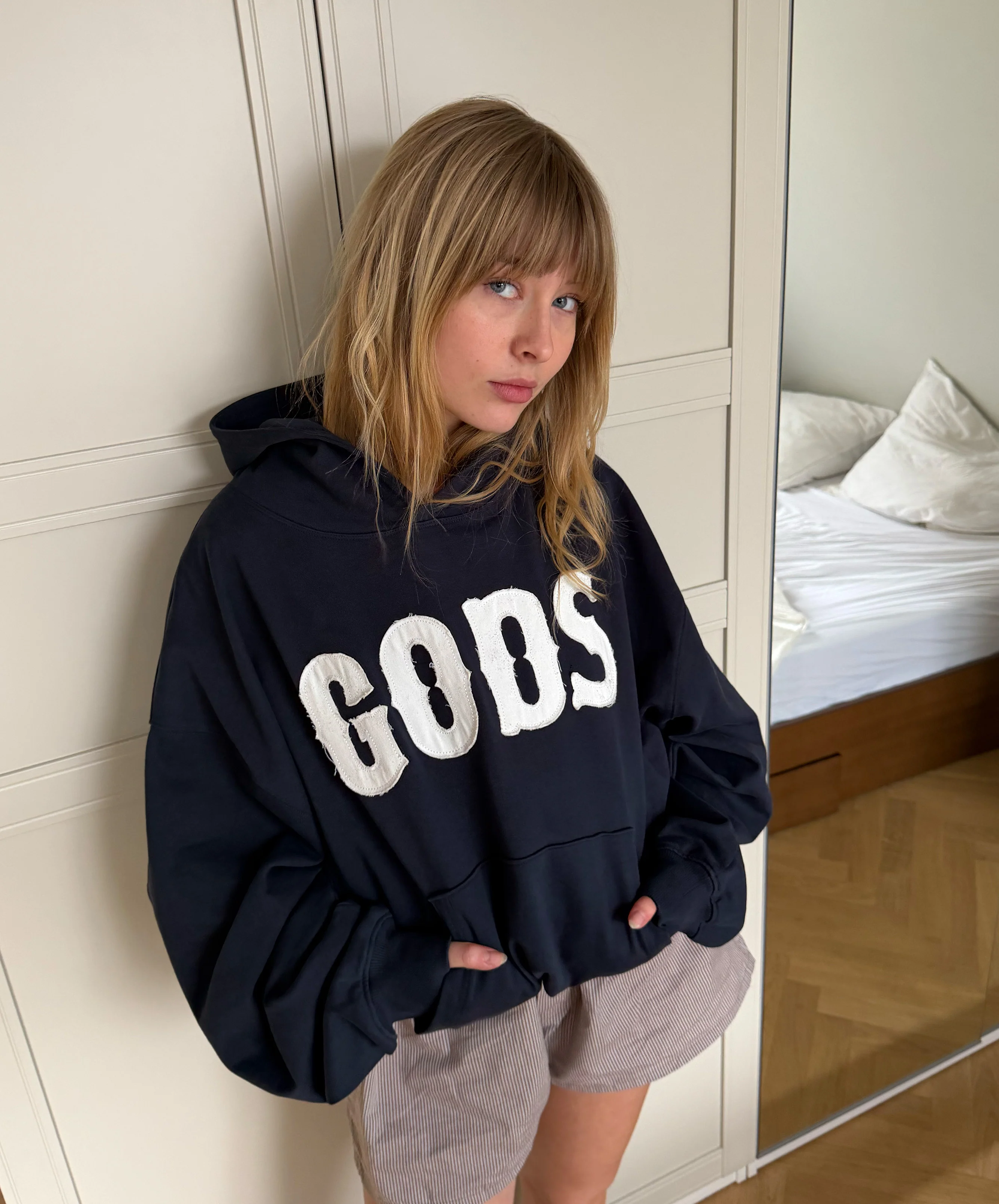 Gods Hoodie Navy - Image 6