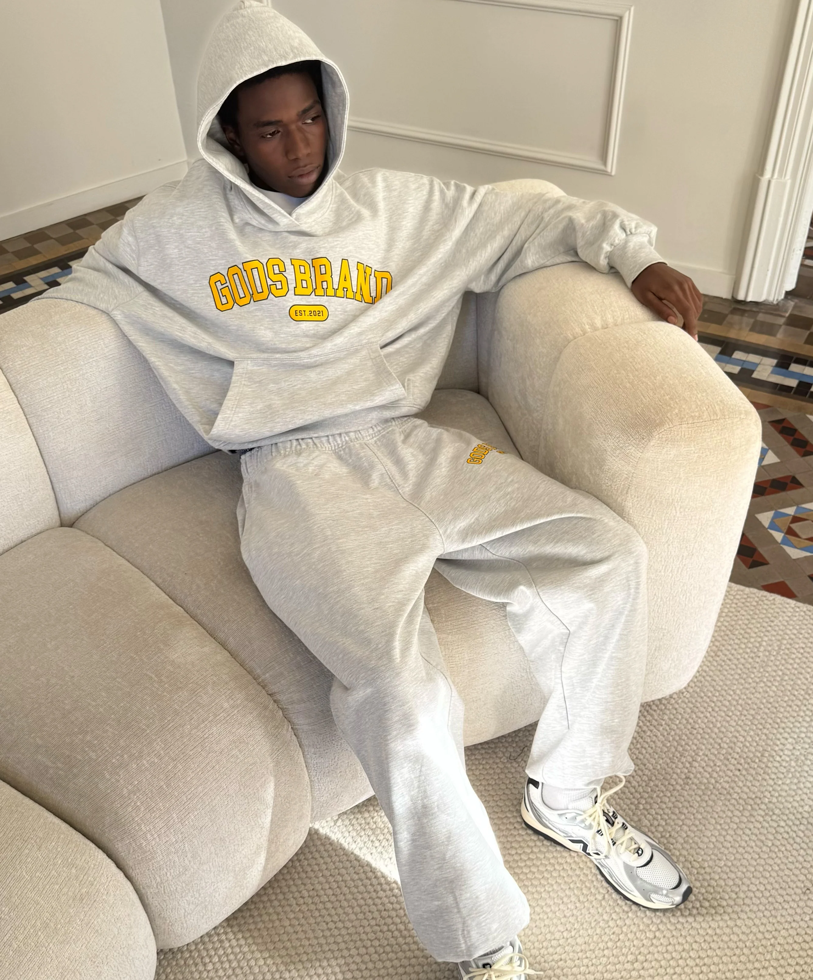 Godsbrand Cropped Hoodie Grey Melange - Image 11