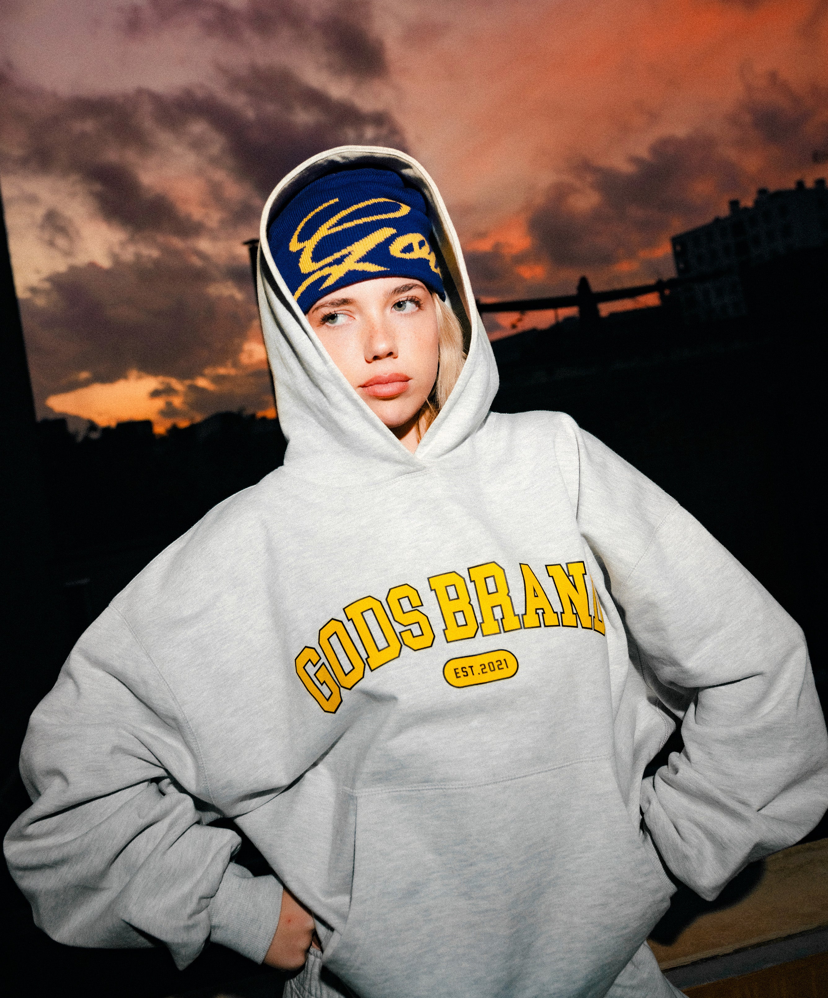 Godsbrand Cropped Hoodie Grey Melange - Image 6