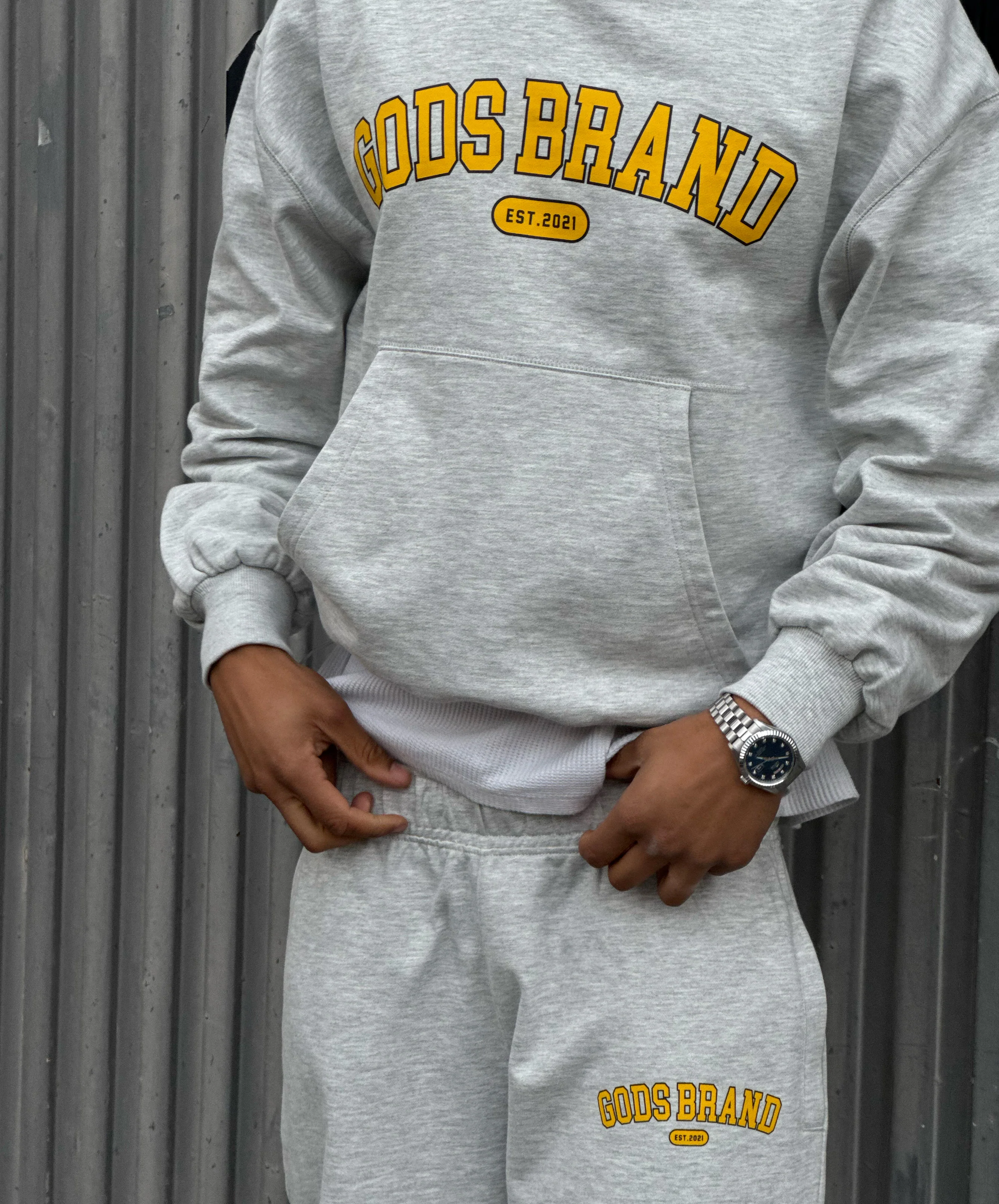 Godsbrand Cropped Hoodie Grey Melange - Image 7