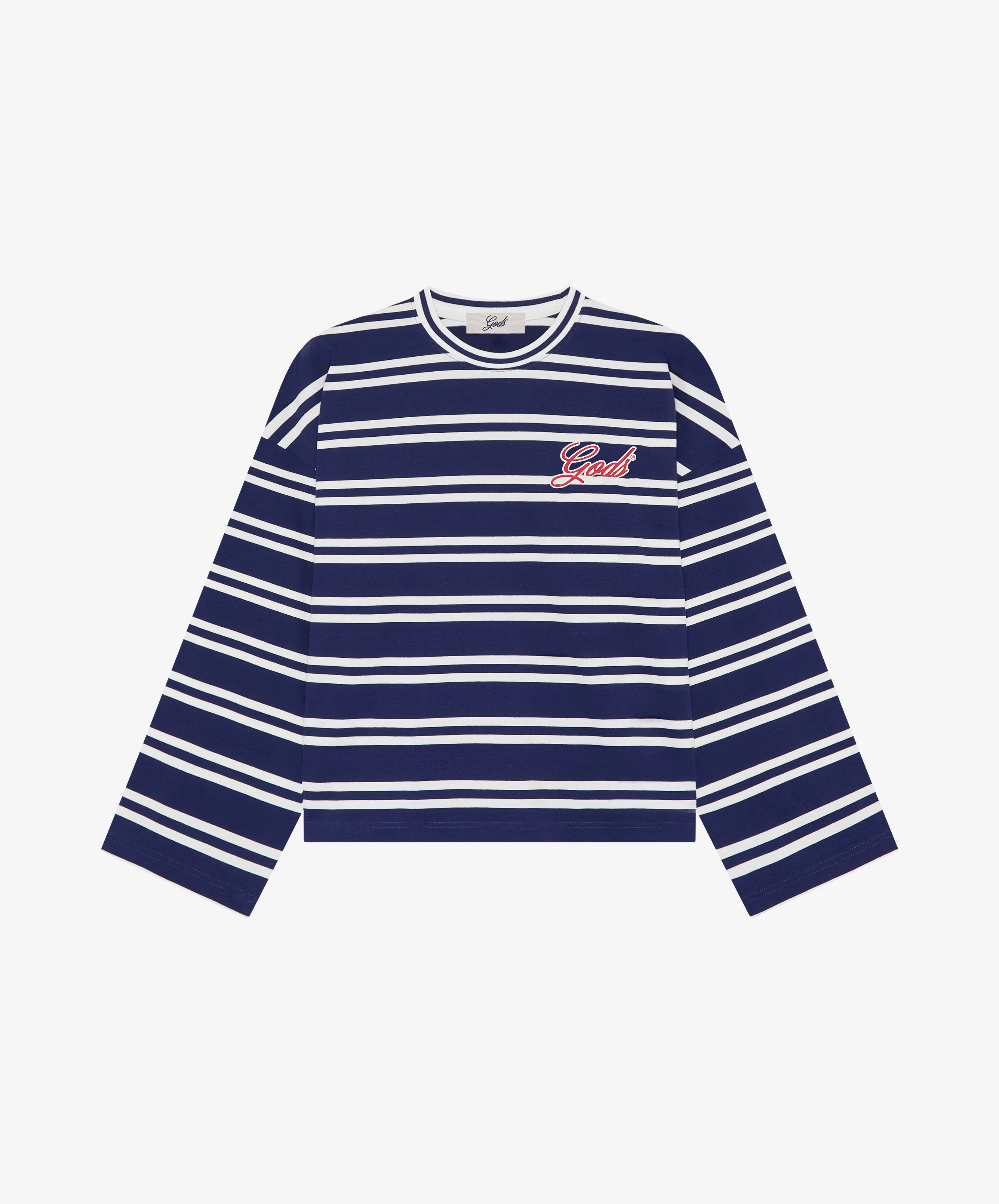 Gods Star Striped Longsleeve Navy - Image 3
