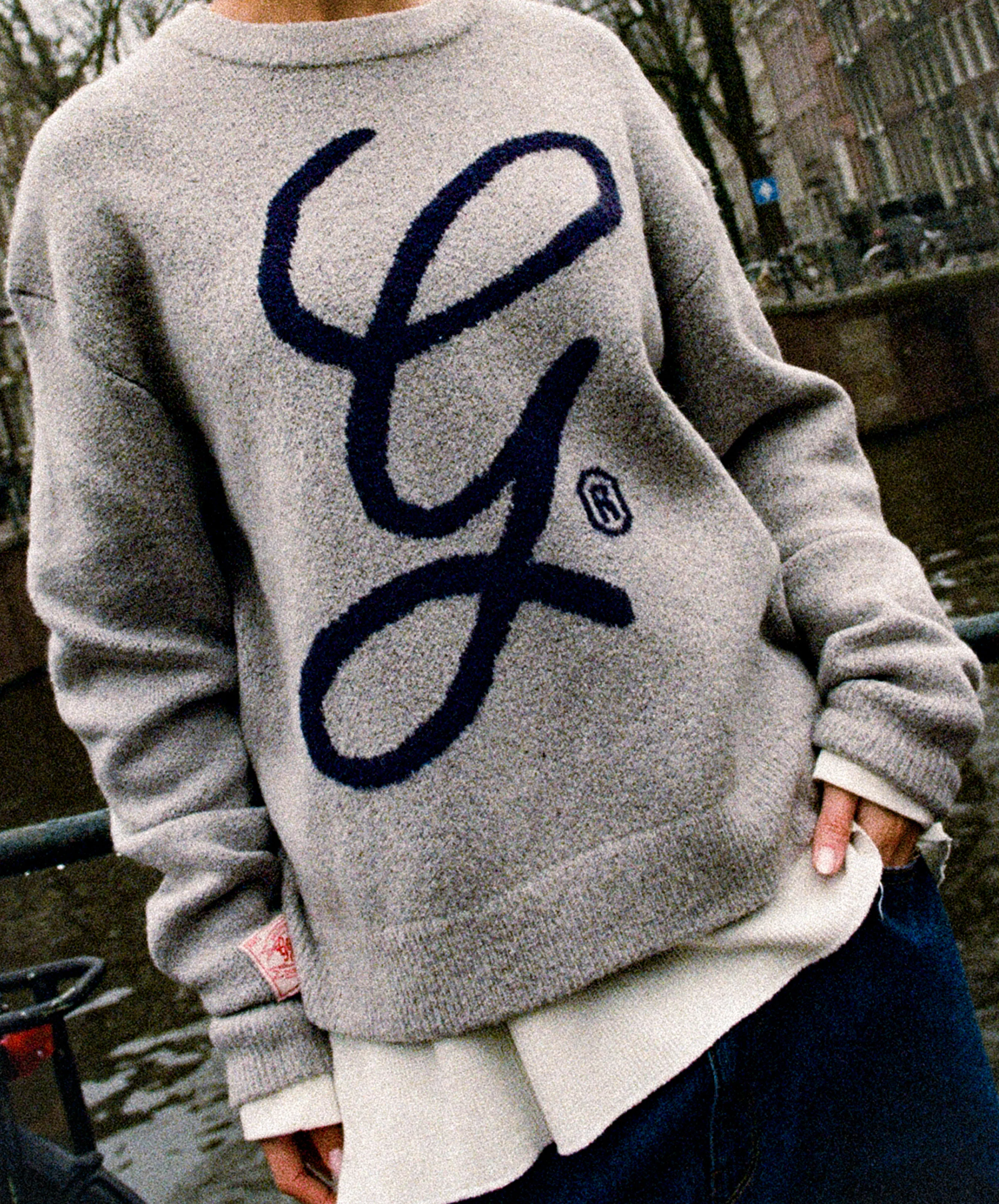 G'S Knitted Sweater Light Grey - Image 10