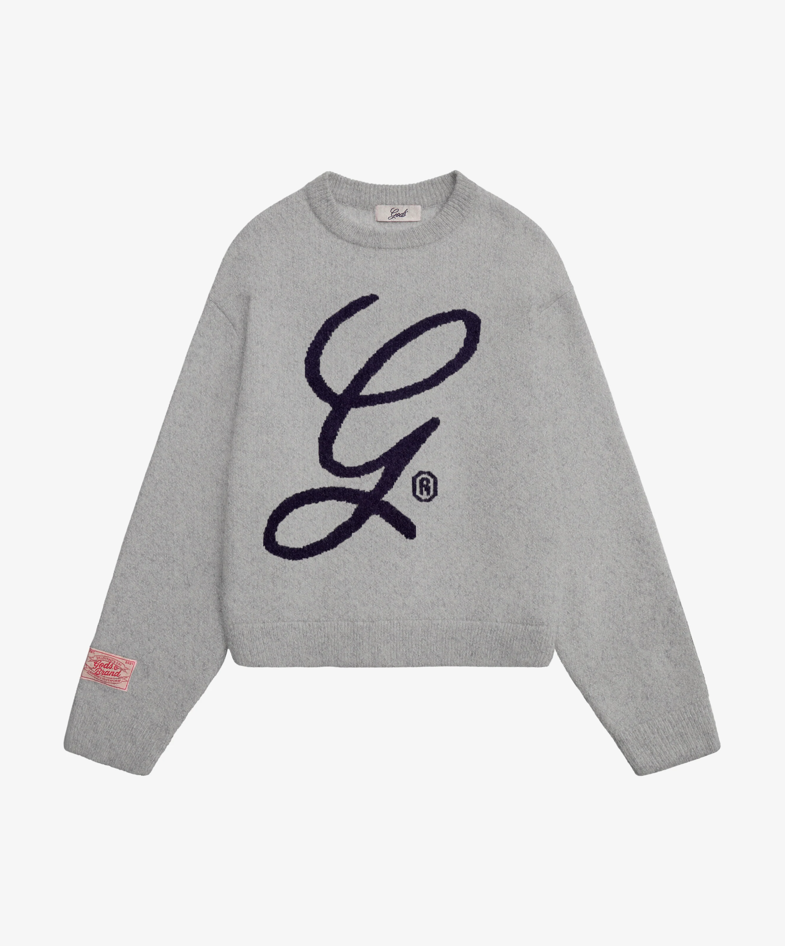 G'S Knitted Sweater Light Grey - Image 2