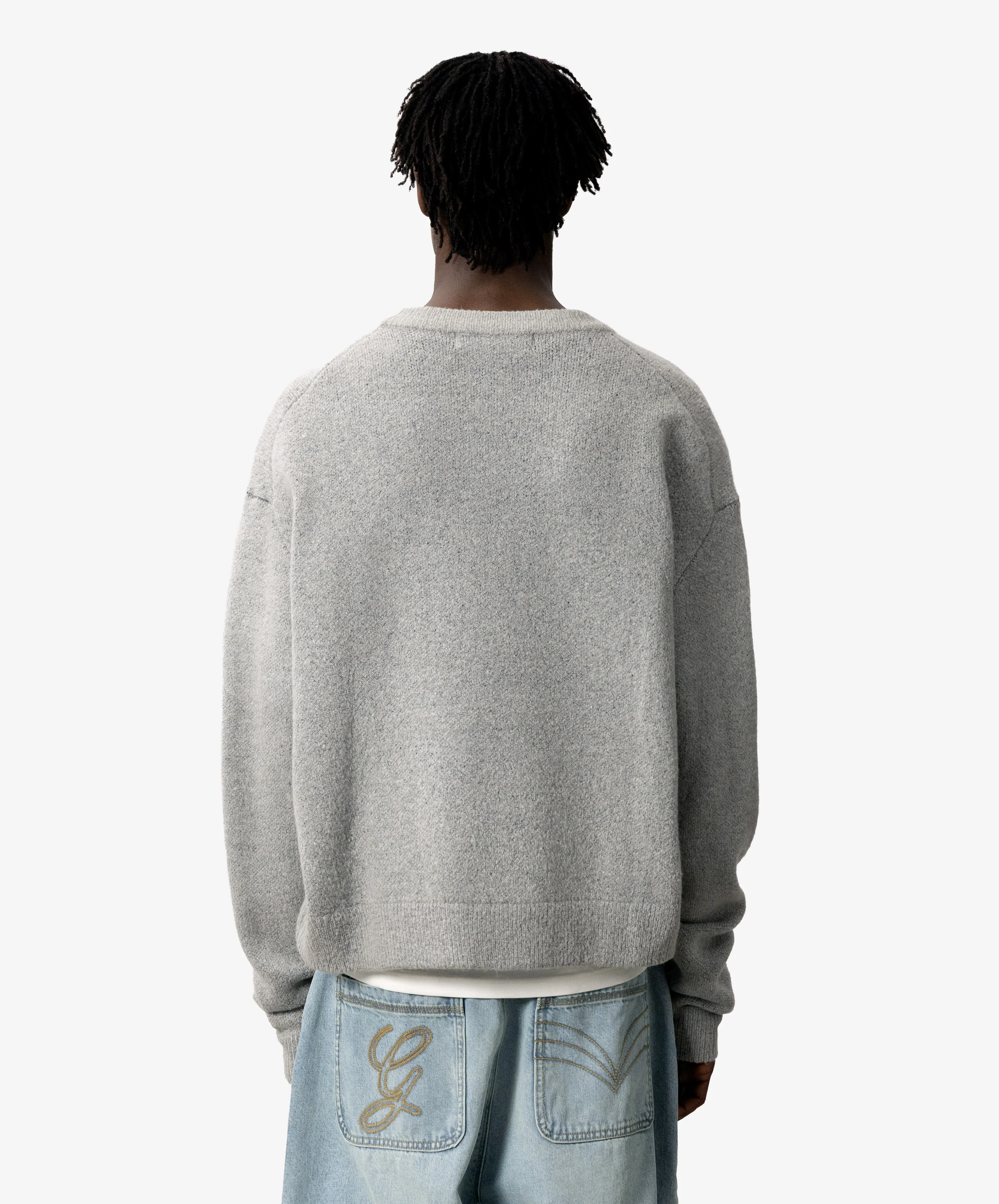 G'S Knitted Sweater Light Grey - Image 3