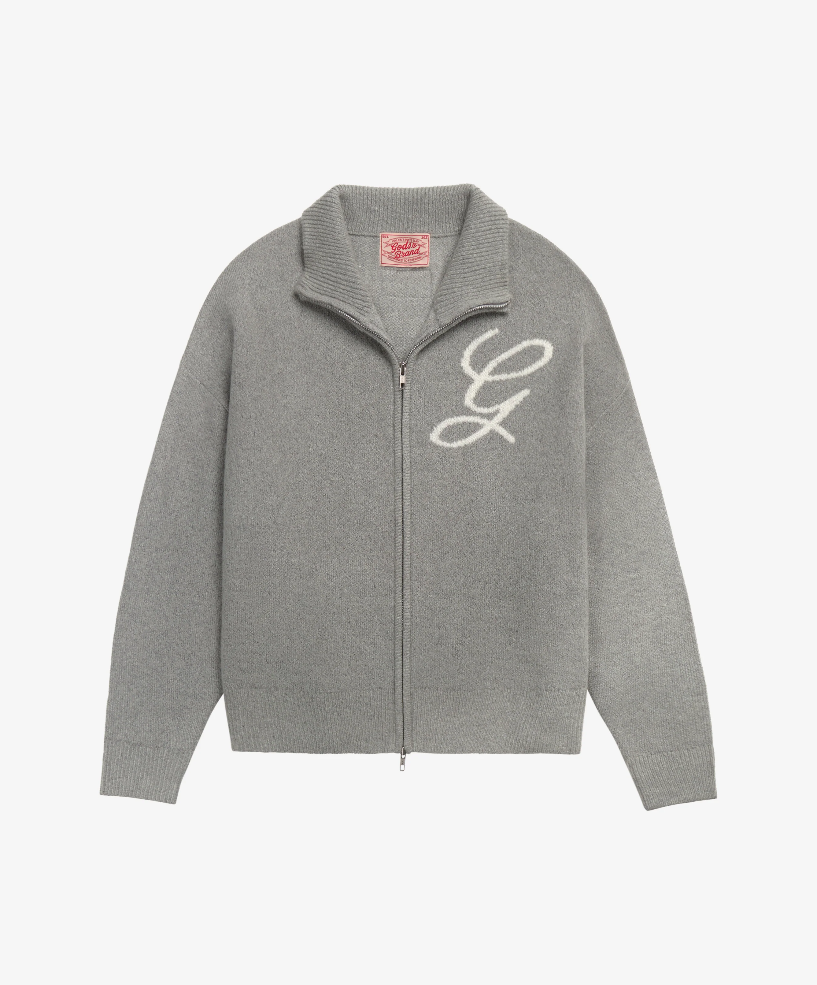 G'S Knitted Zipper Light Grey - Image 2