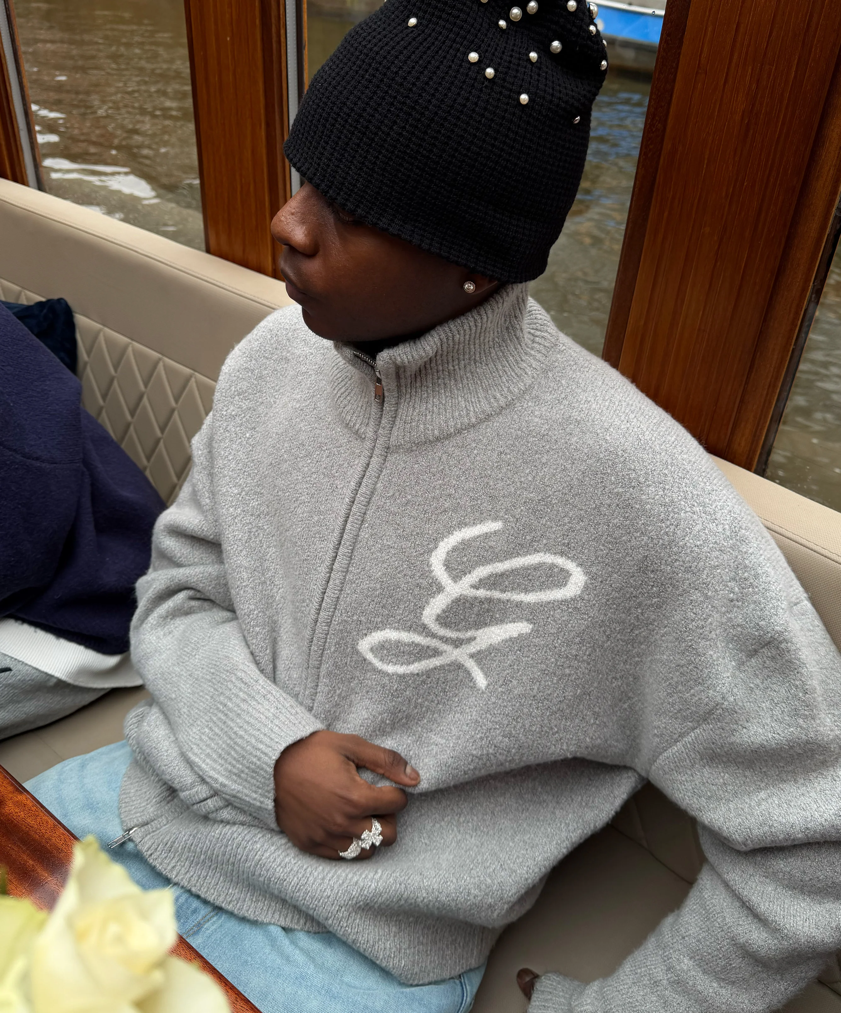 G'S Knitted Zipper Light Grey - Image 6