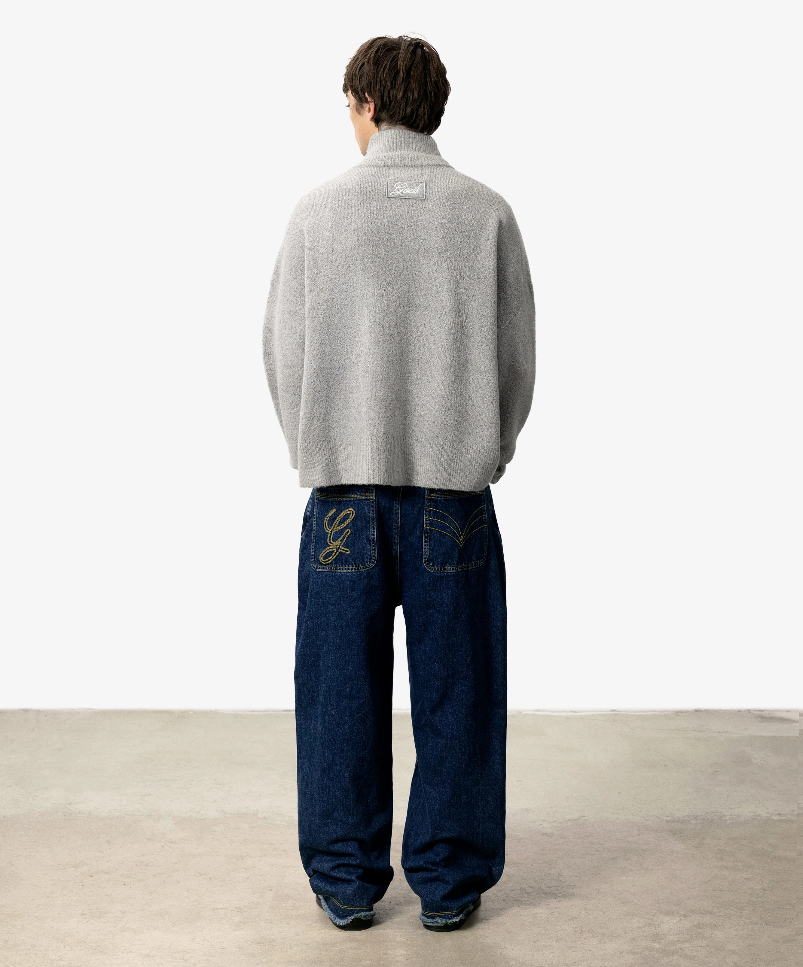 G'S Knitted Zipper Light Grey - Image 7