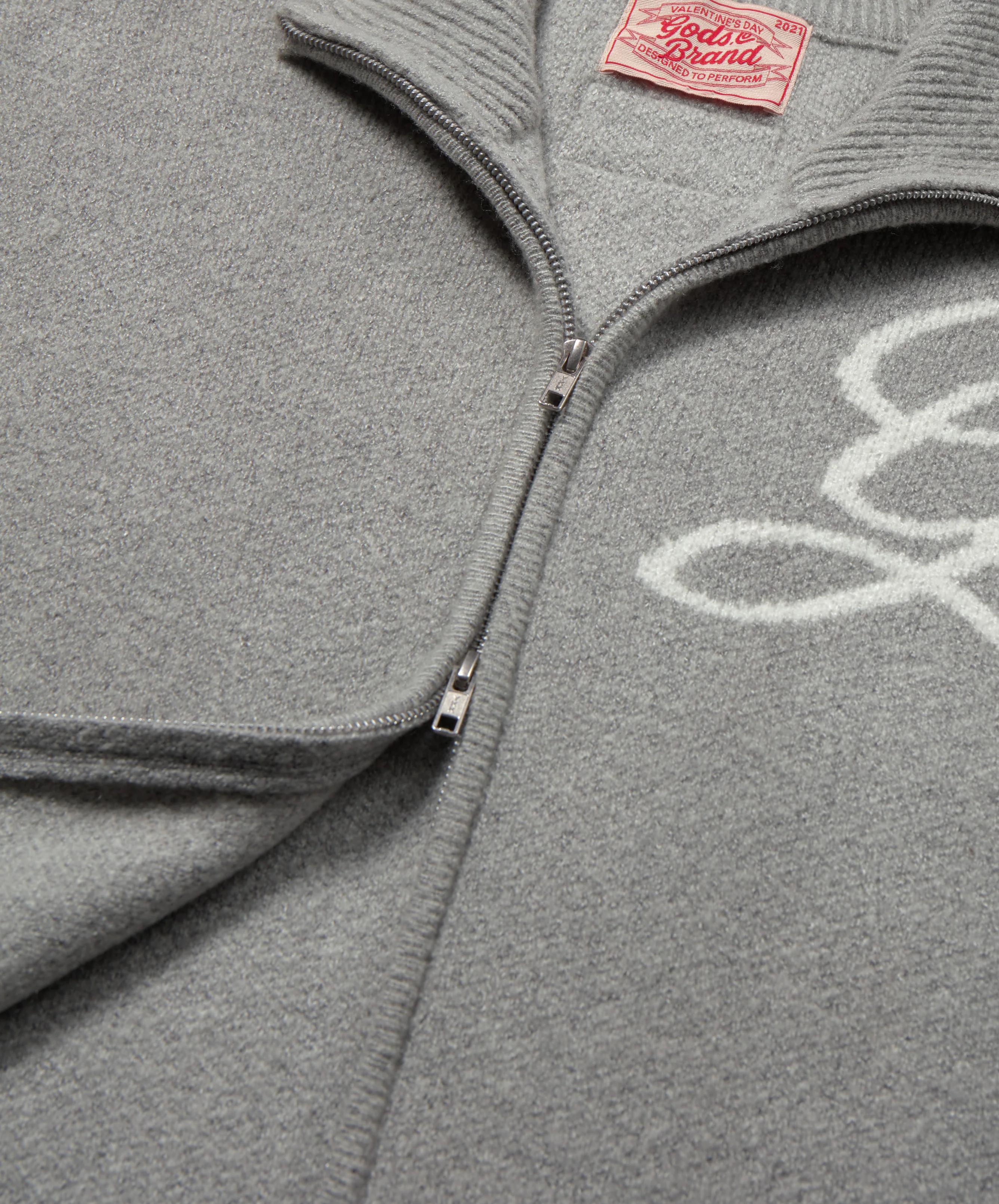 G'S Knitted Zipper Light Grey - Image 9