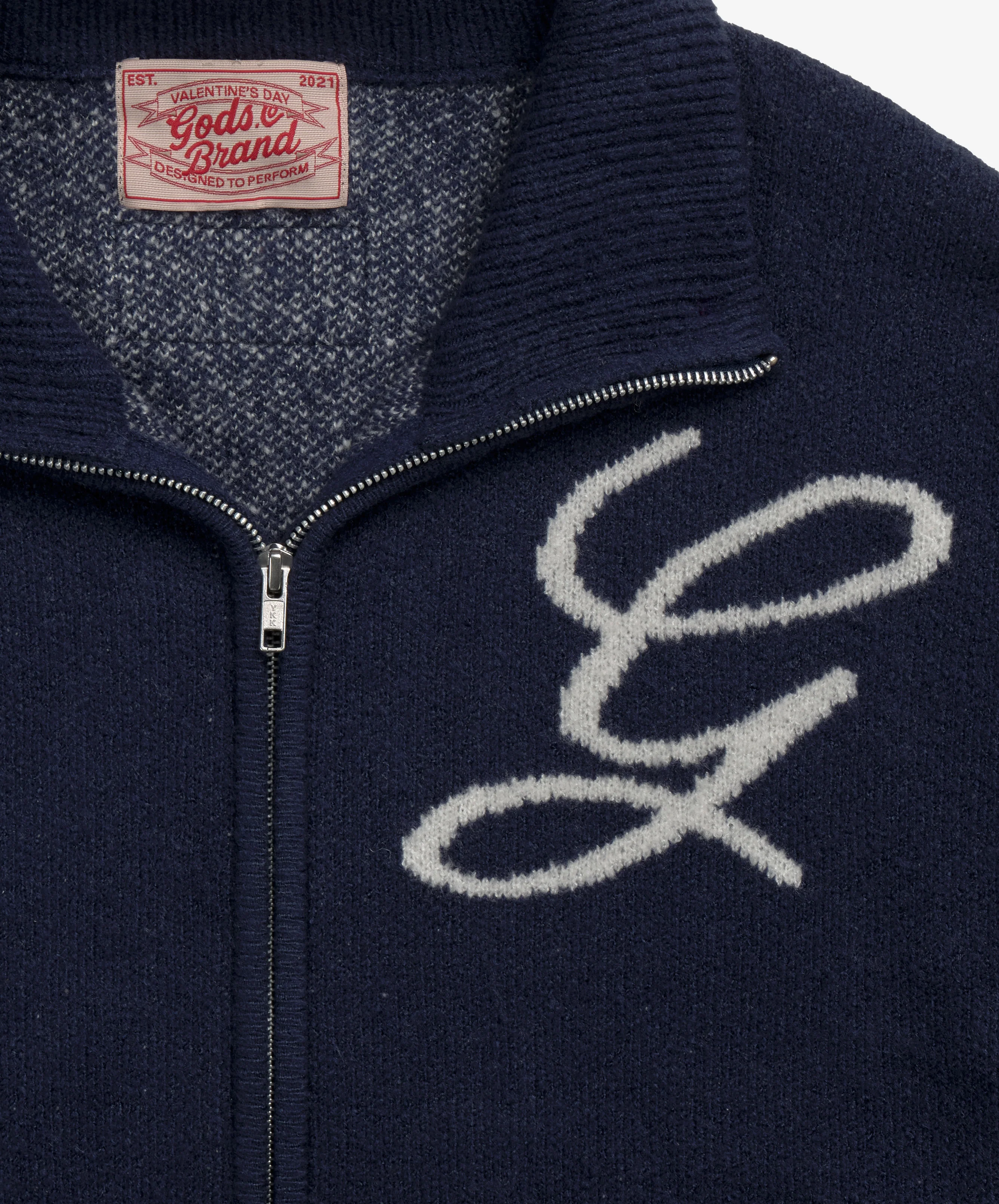 G'S Knitted Zipper Navy - Image 5