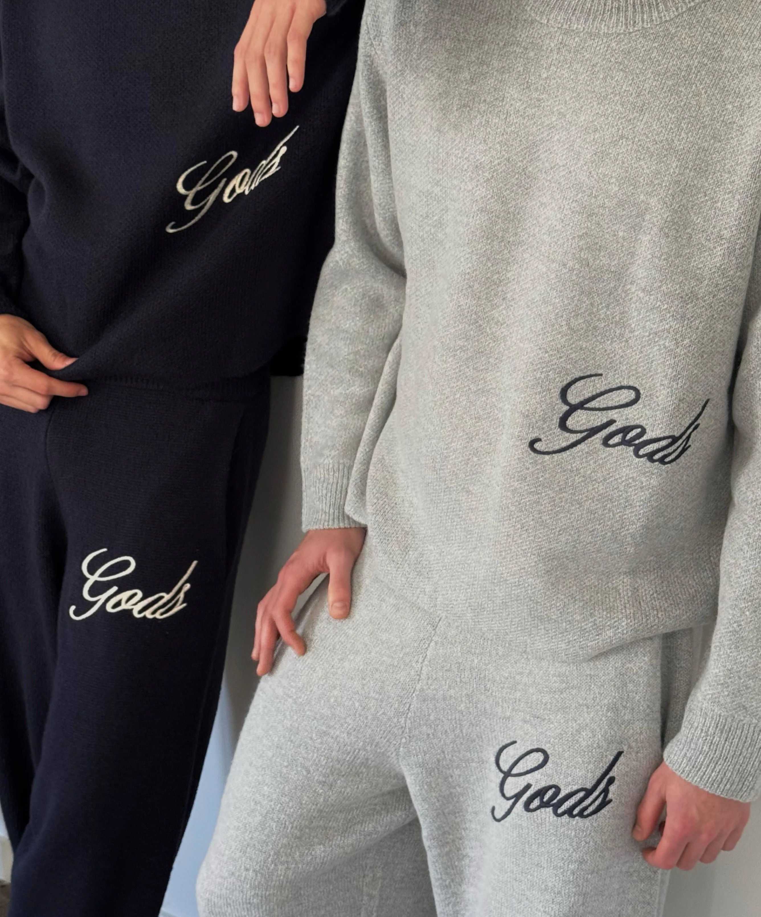 Handwritten Knitted Joggers Light Grey - Image 7