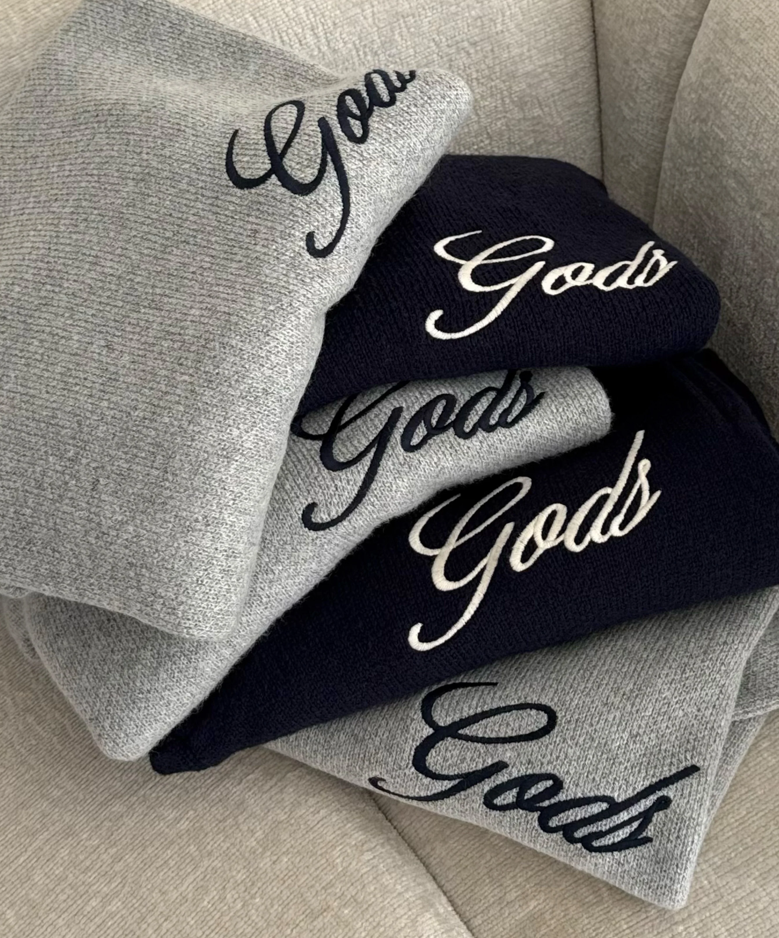 Handwritten Knitted Joggers Navy - Image 8