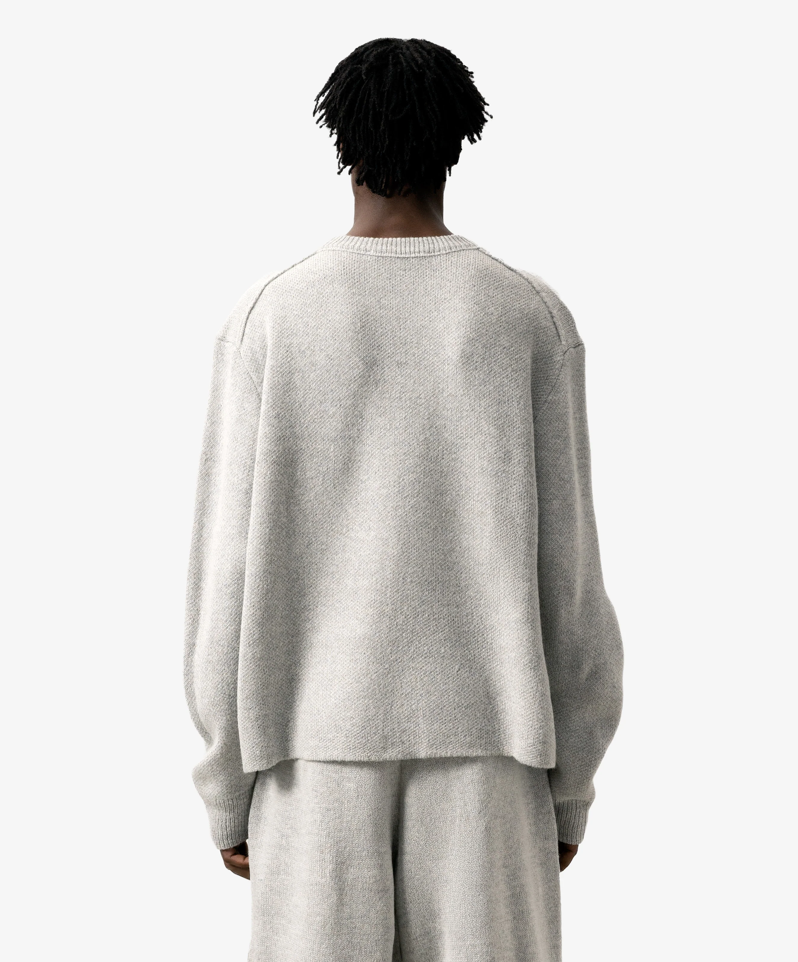 Handwritten Knitted Sweater Light Grey - Image 3