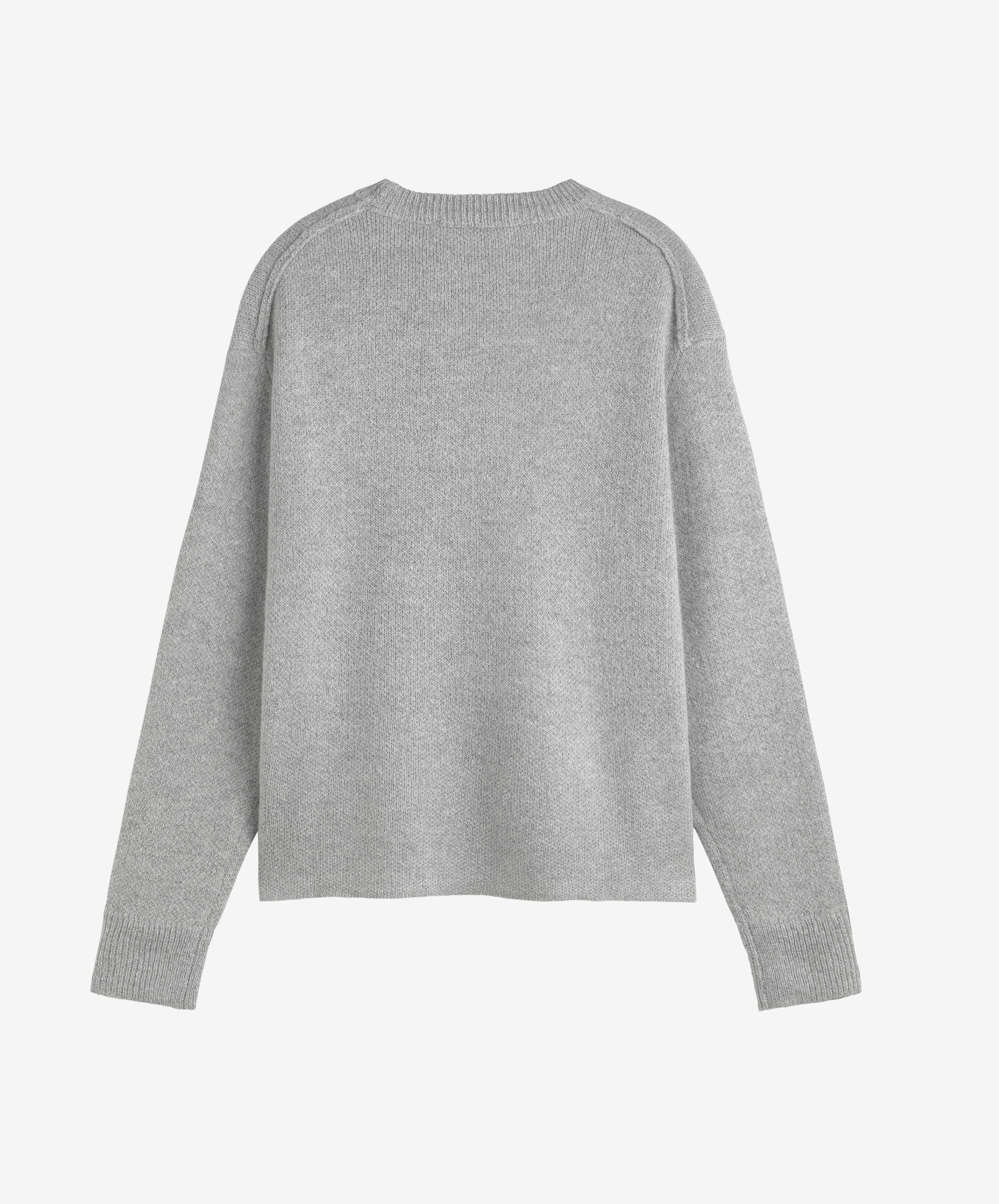 Handwritten Knitted Sweater Light Grey - Image 4