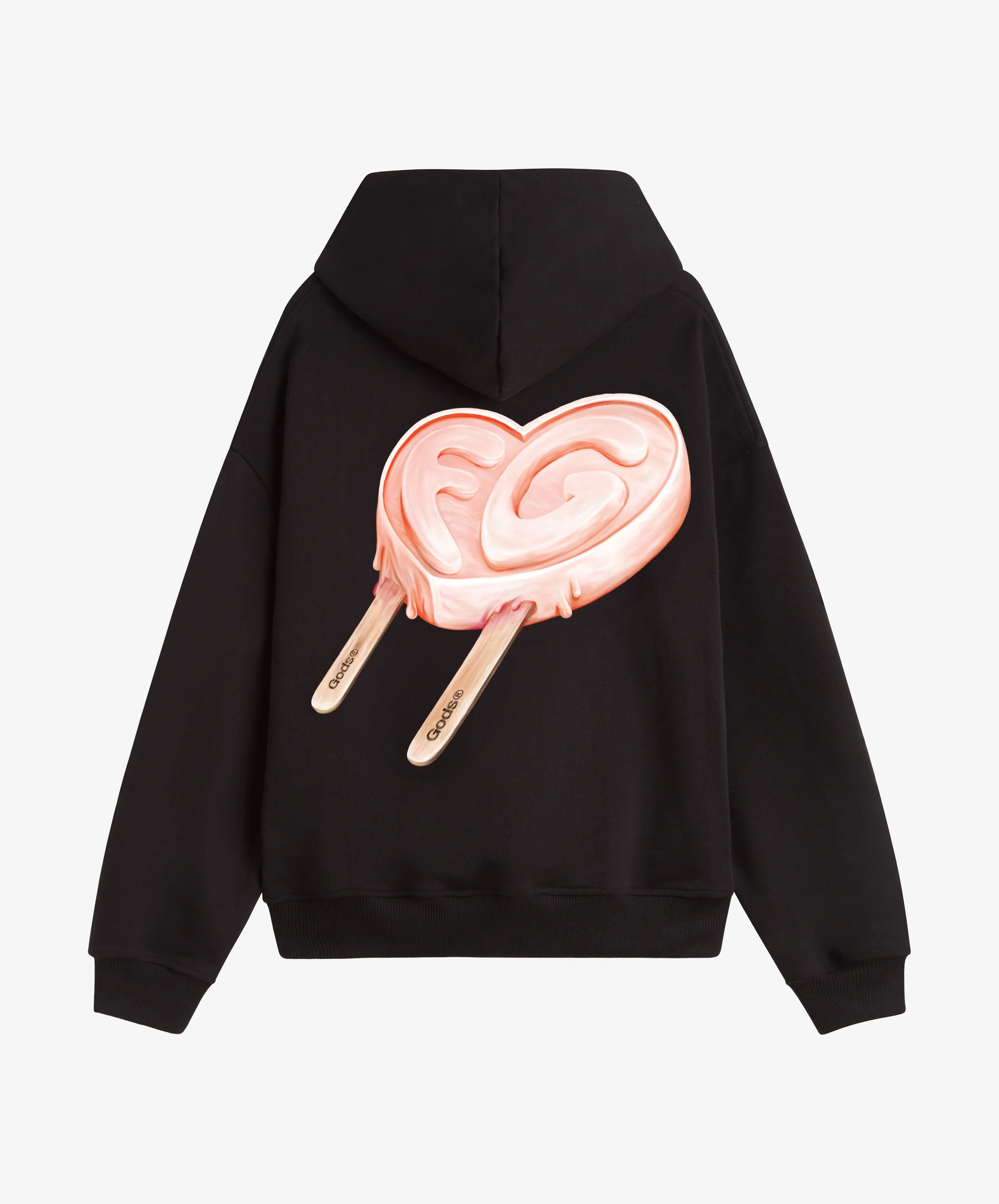 Iced Heart Hoodie Black - Image 2