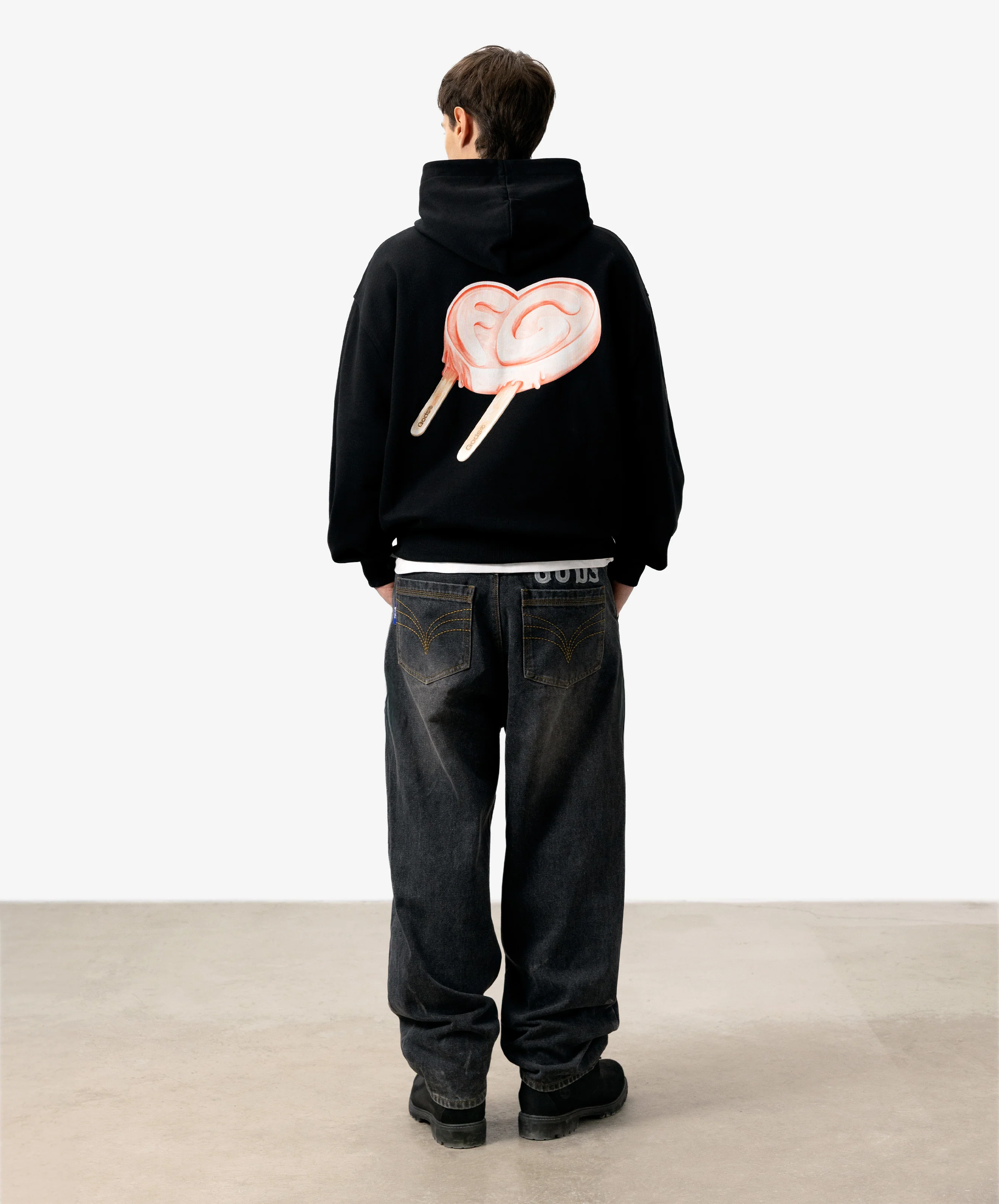 Iced Heart Hoodie Black - Image 5