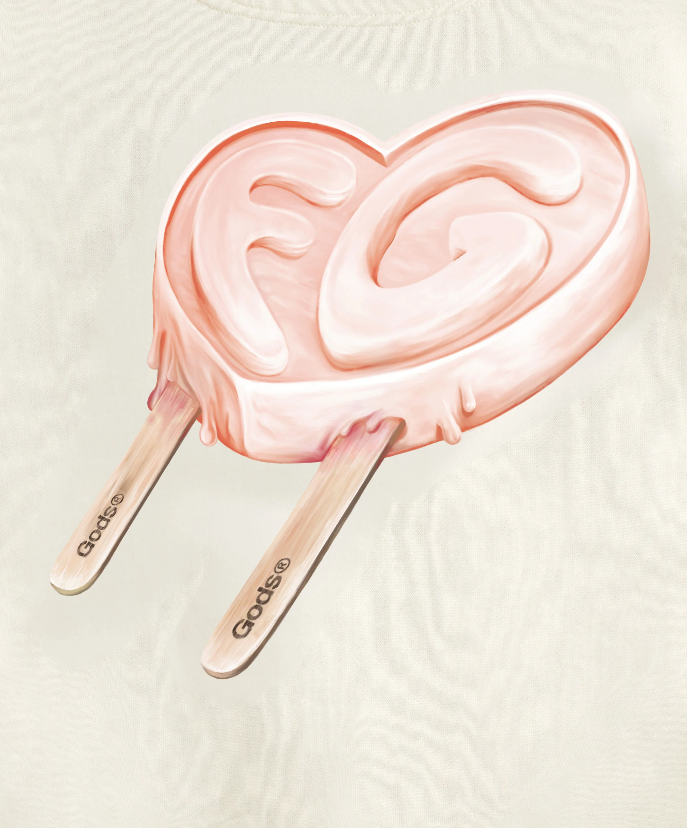 Iced Heart Hoodie Cream - Image 6