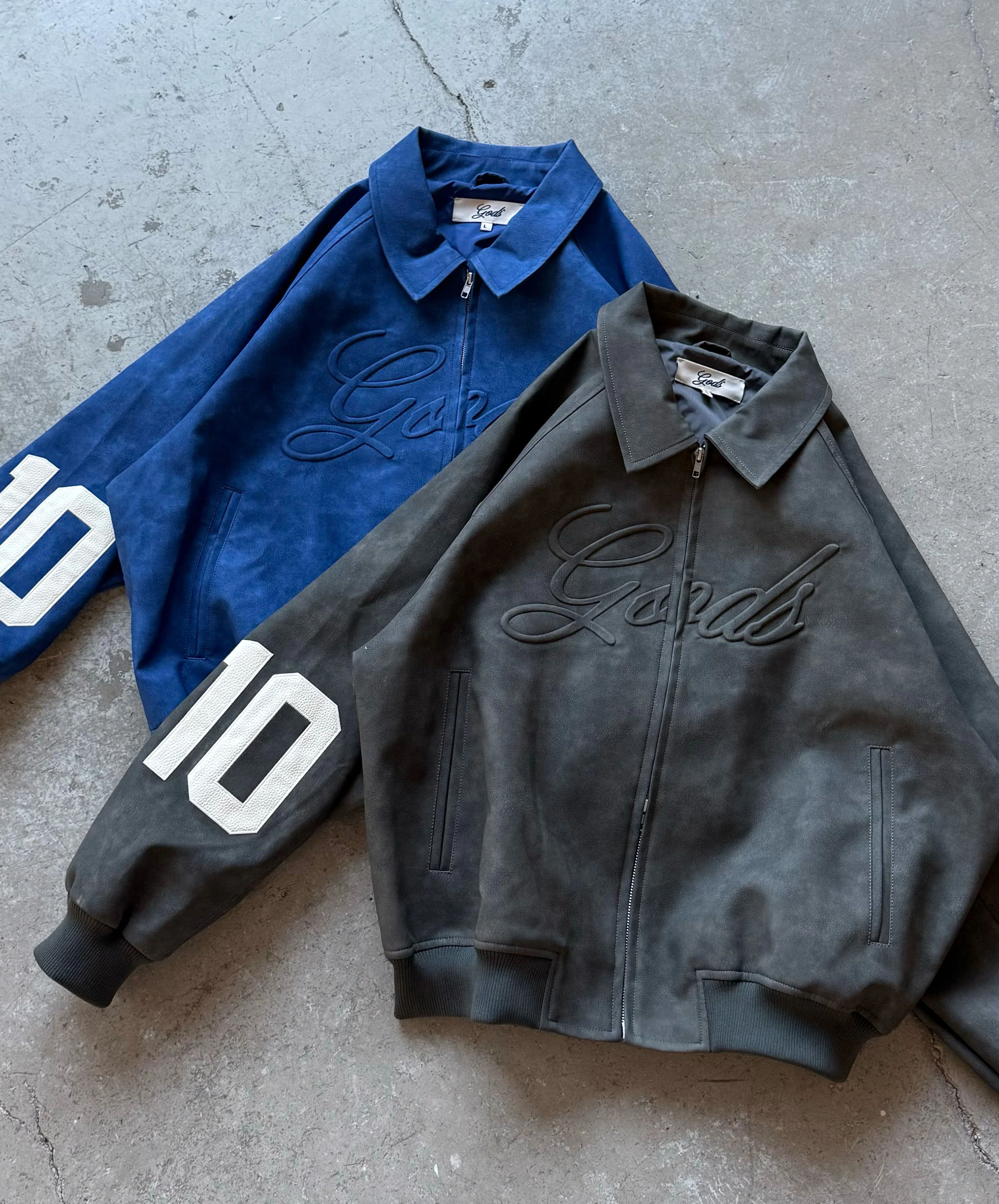 Vegan Leather Jacket Blue - Image 4