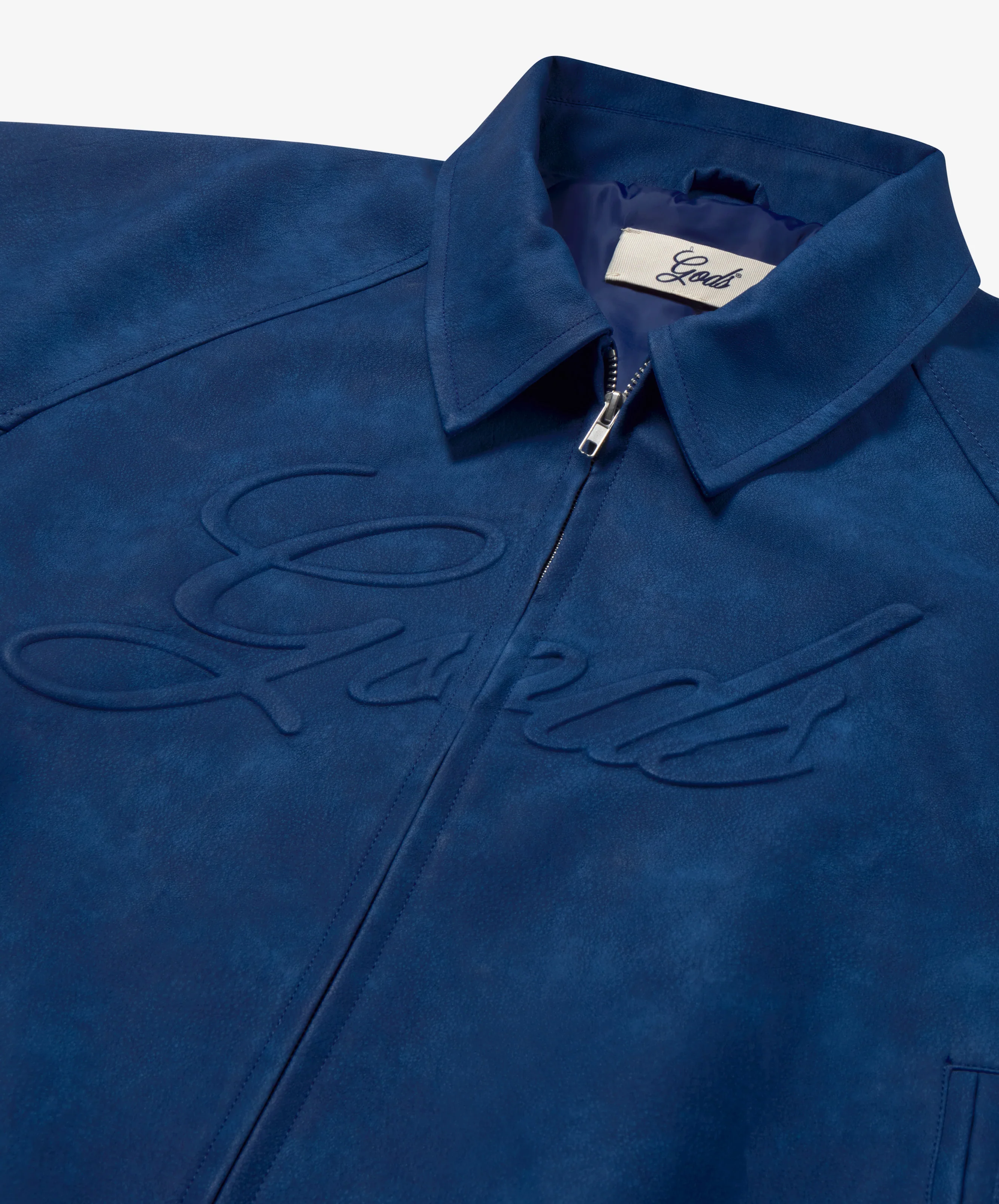 Vegan Leather Jacket Blue - Image 7