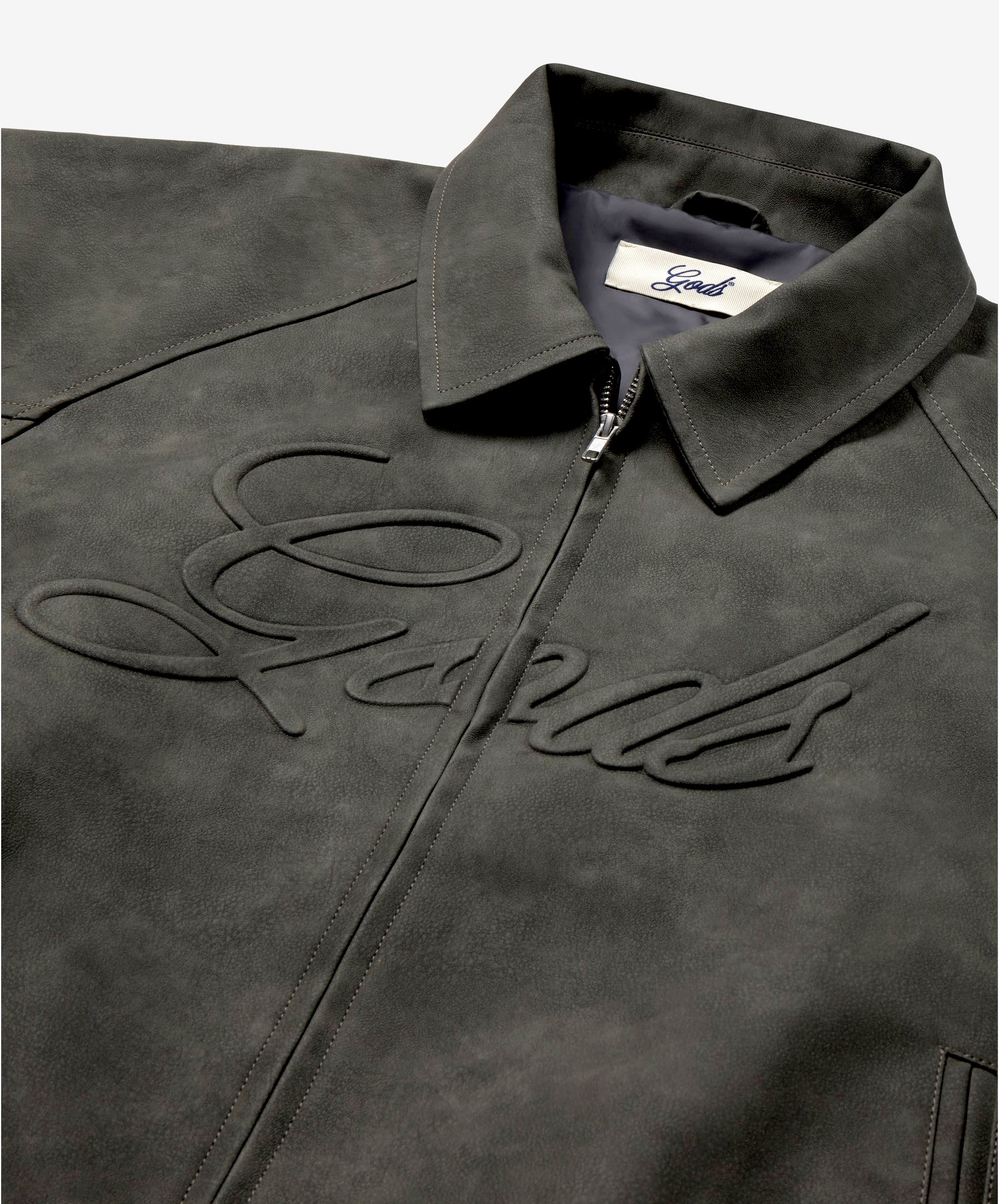Vegan Leather Jacket Dark Grey - Image 11