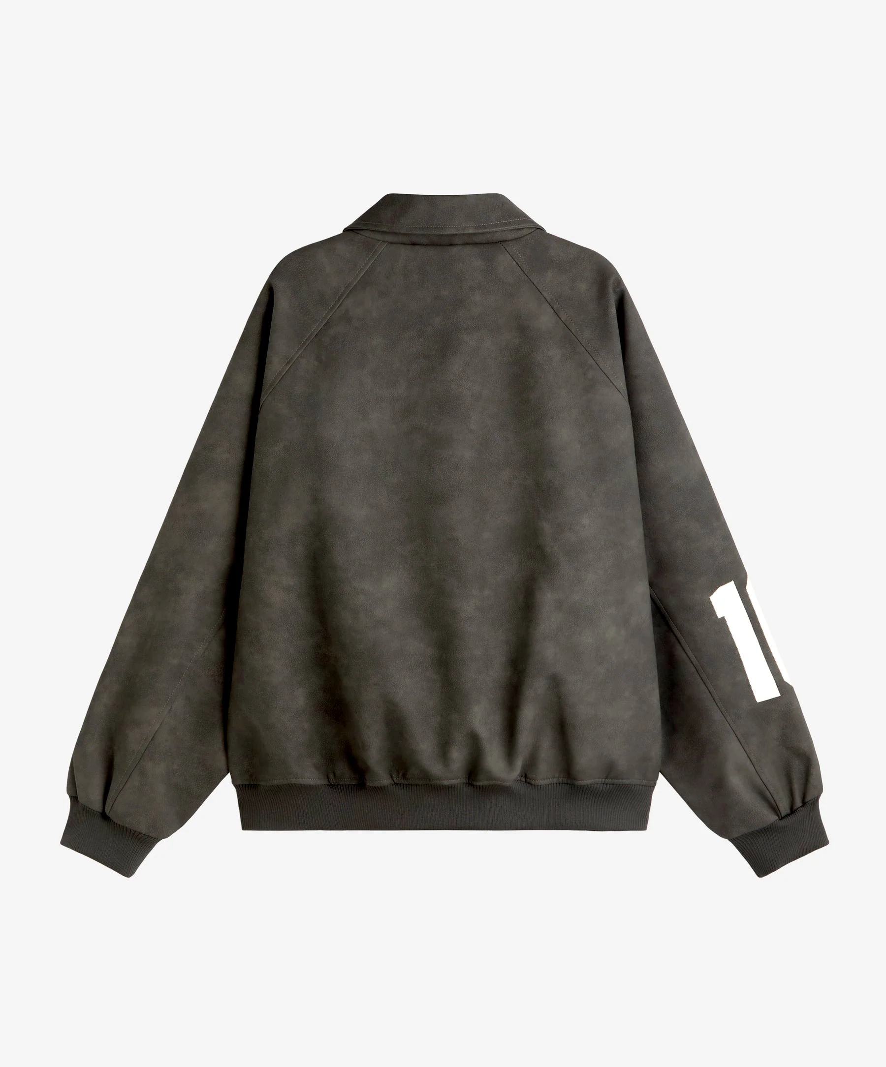 Vegan Leather Jacket Dark Grey - Image 4