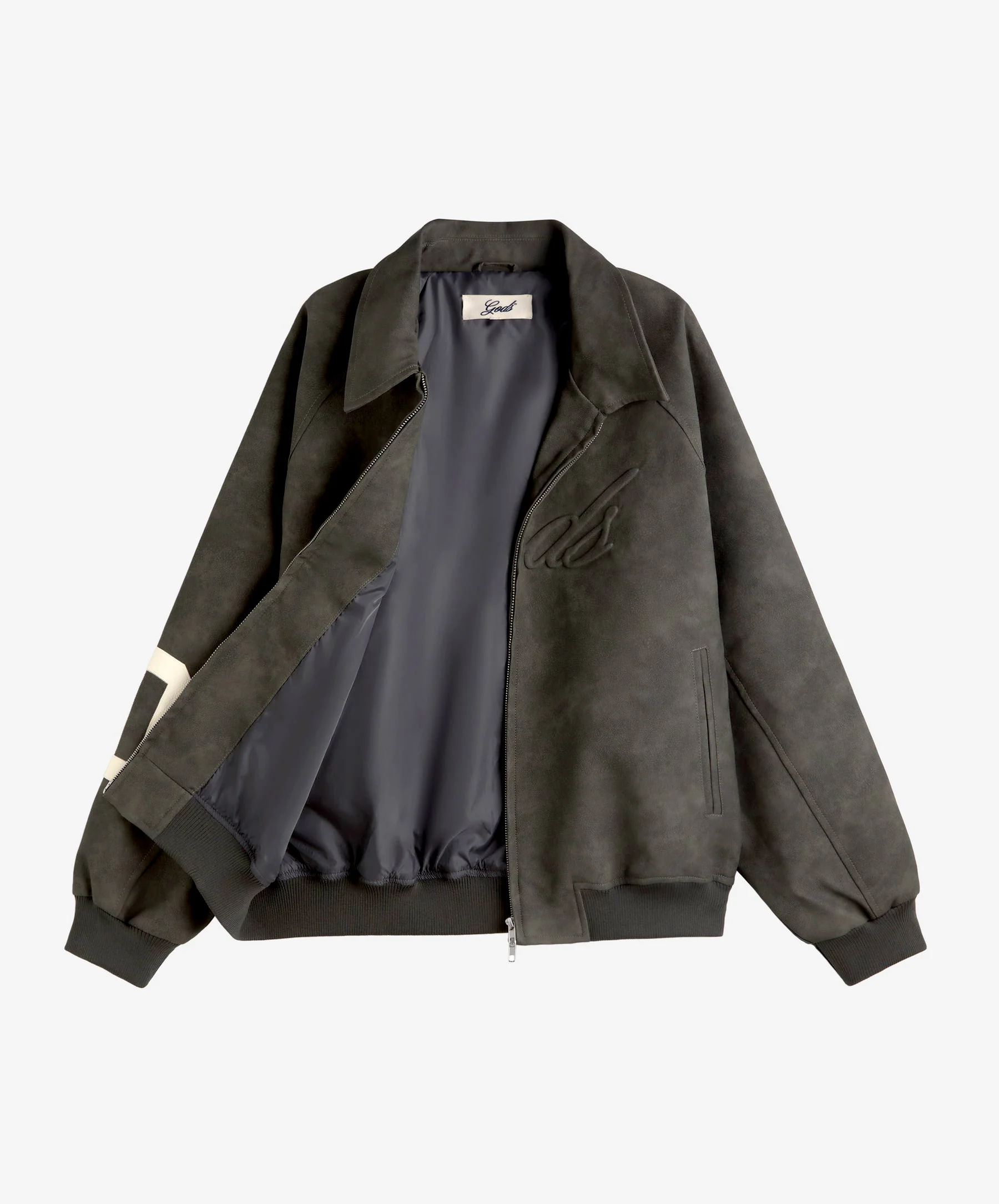 Vegan Leather Jacket Dark Grey - Image 9