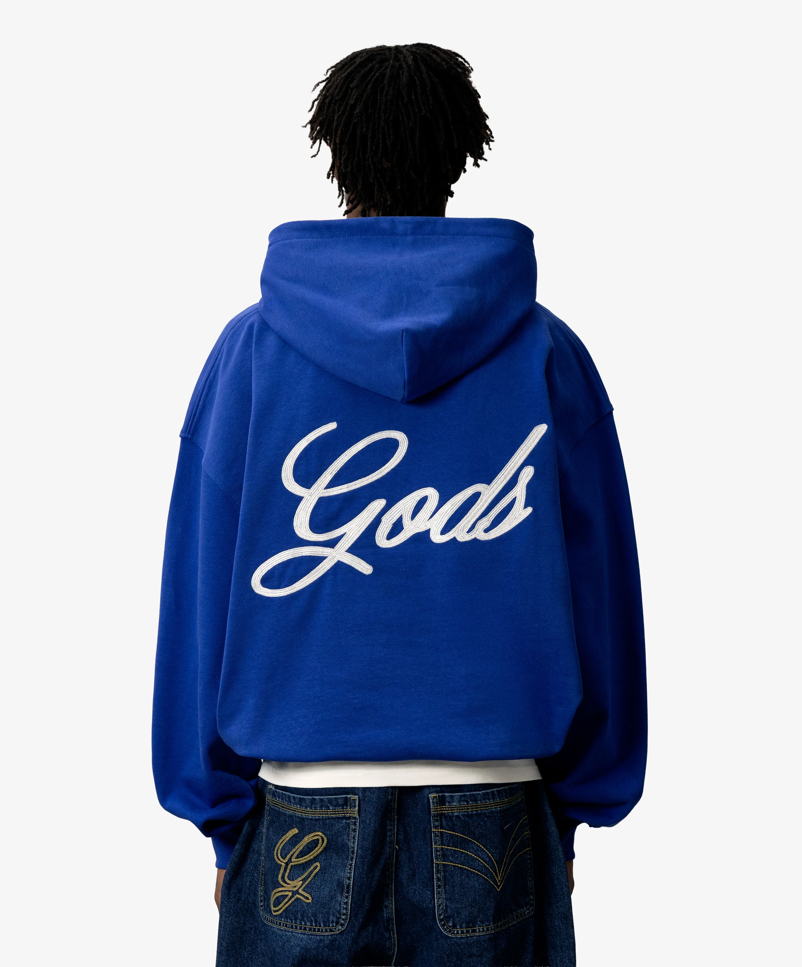 Love Script Hoodie Blue - Image 3