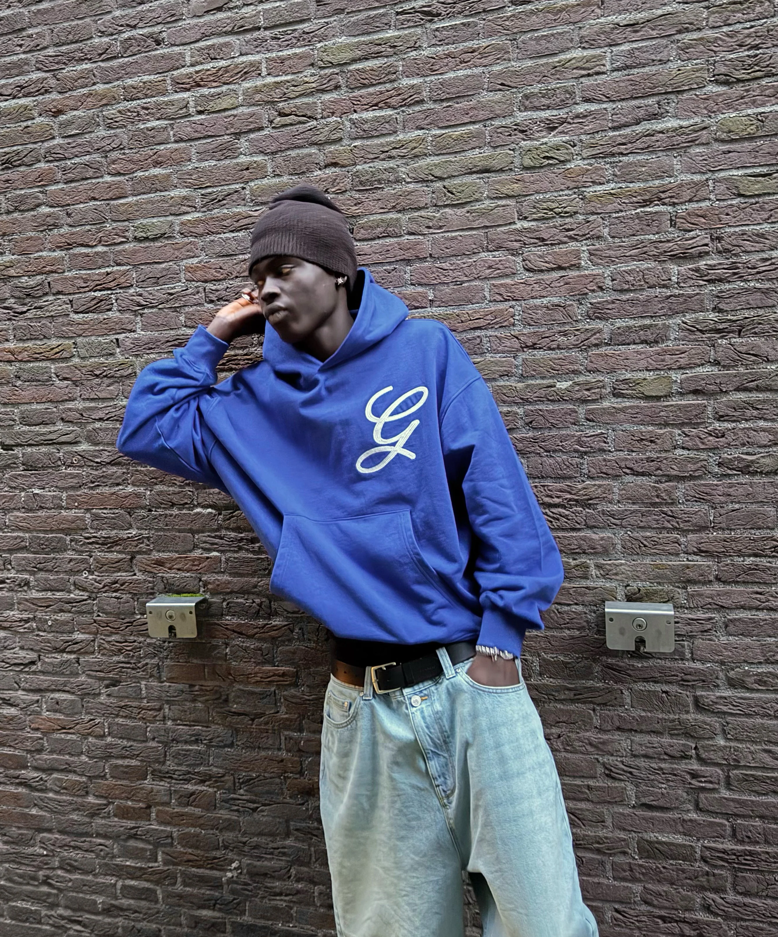 Love Script Hoodie Blue - Image 6