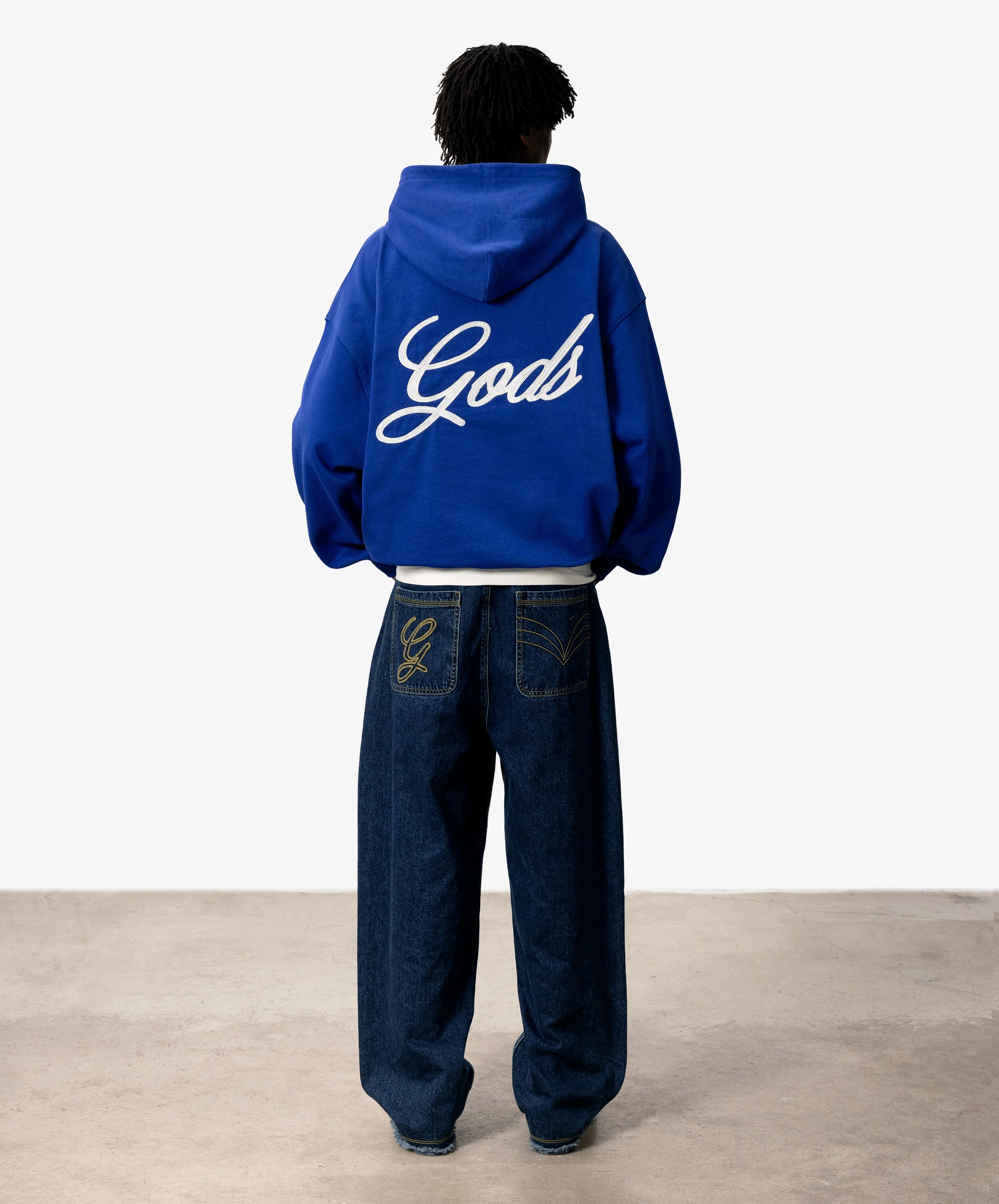 Love Script Hoodie Blue - Image 7