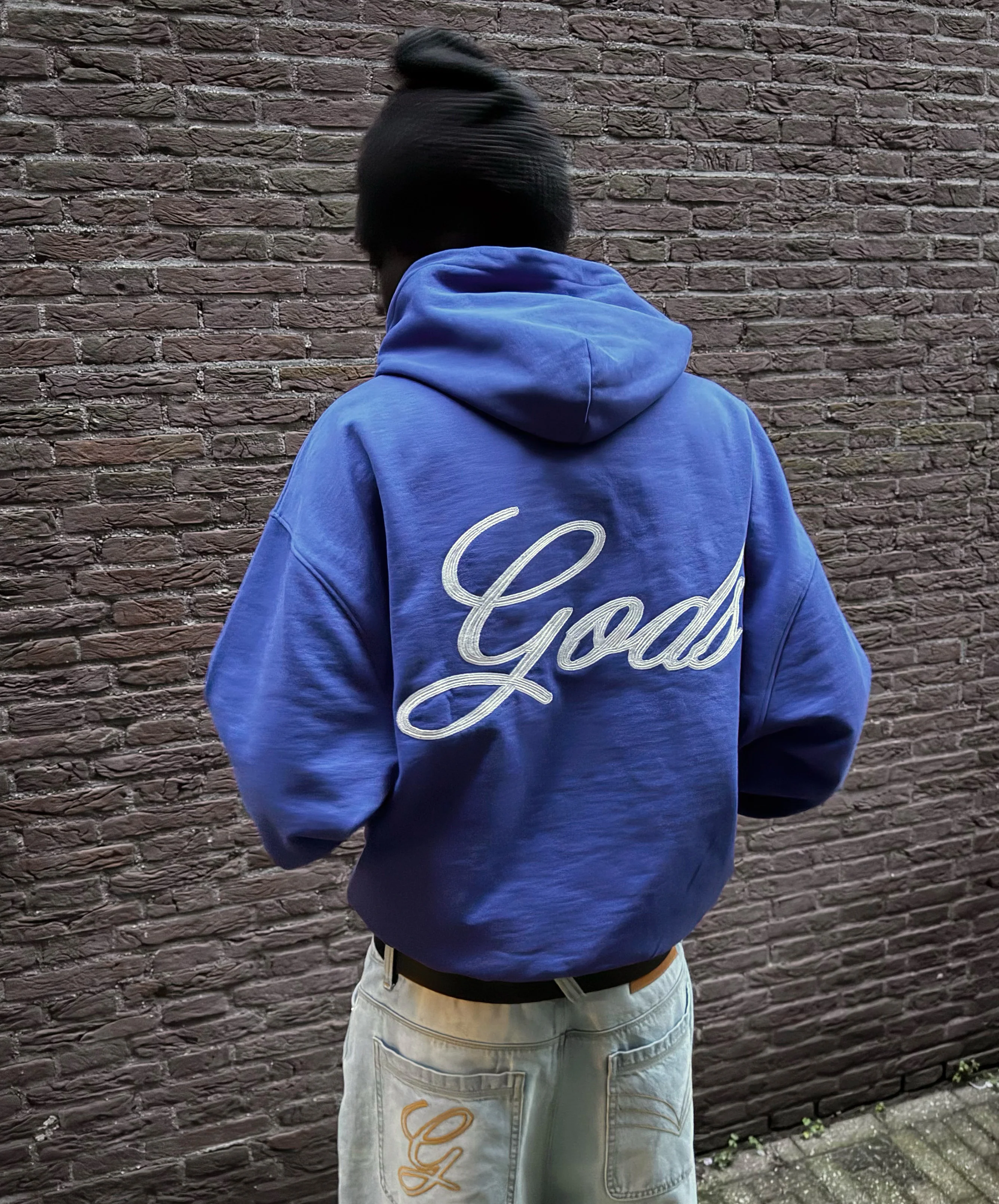 Love Script Hoodie Blue - Image 8