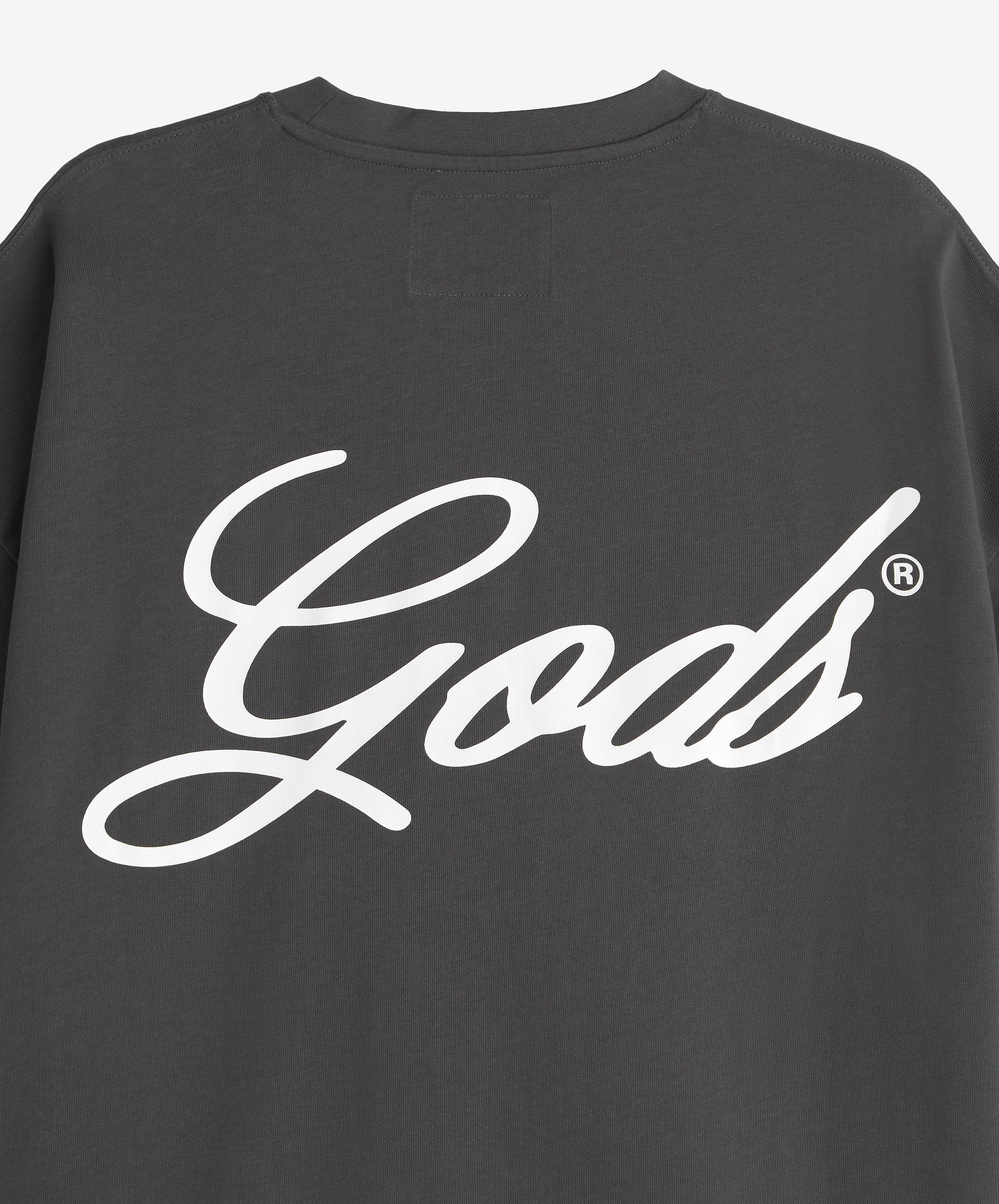 Love Script Boxy Tee Dark Grey - Image 4