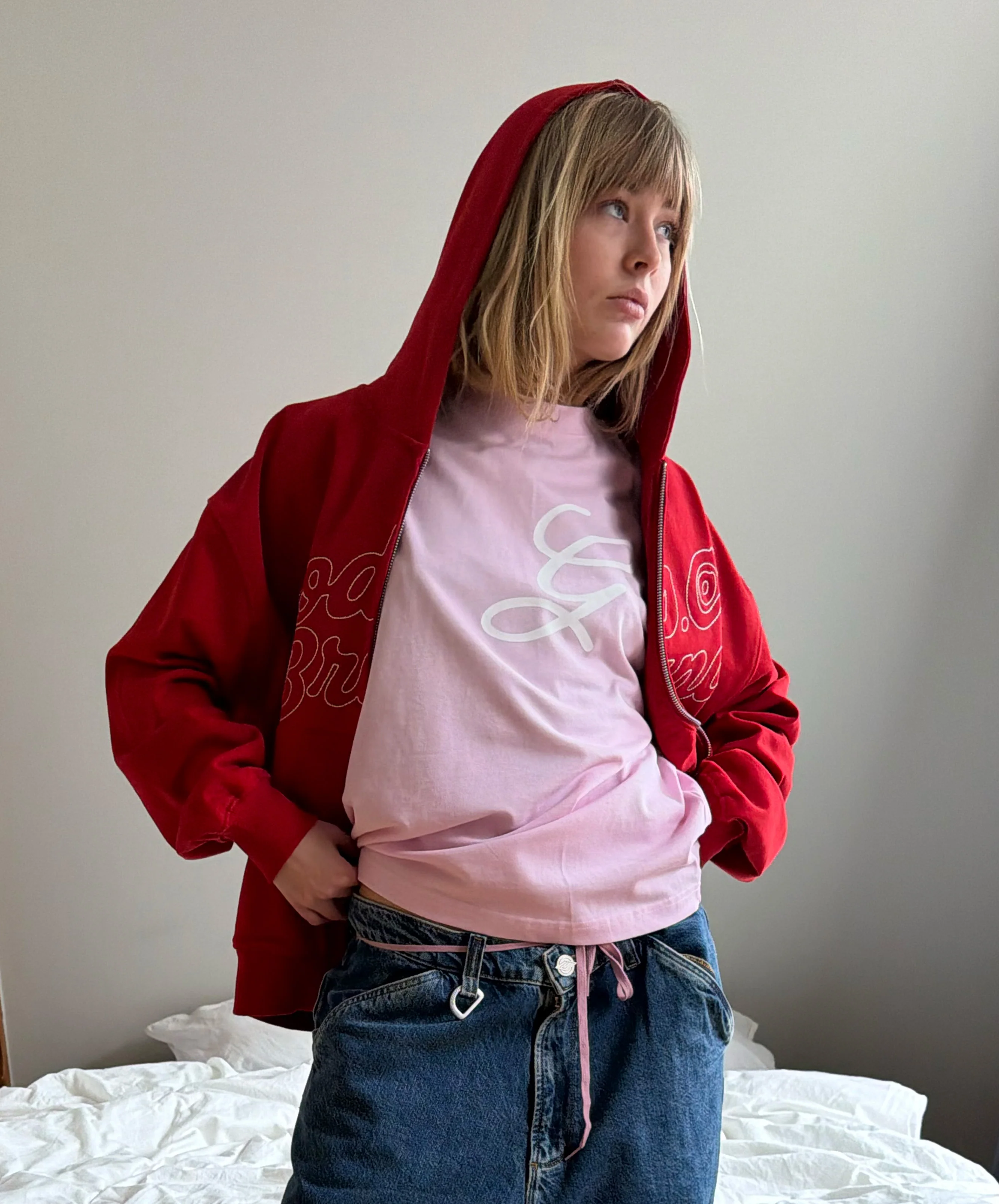 Love Script Boxy Tee Rose - Image 3
