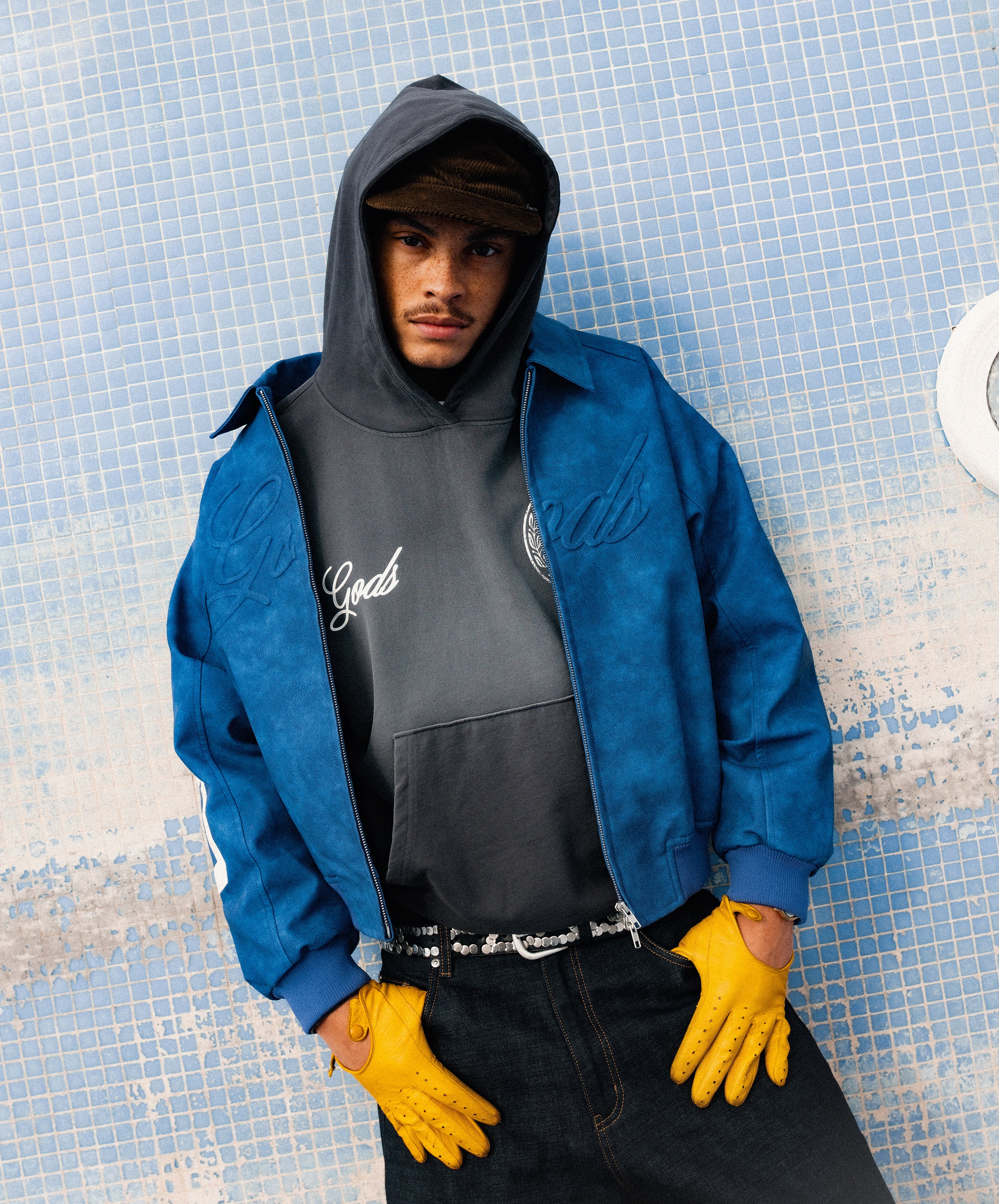 Motor Cropped Hoodie Black - Image 4
