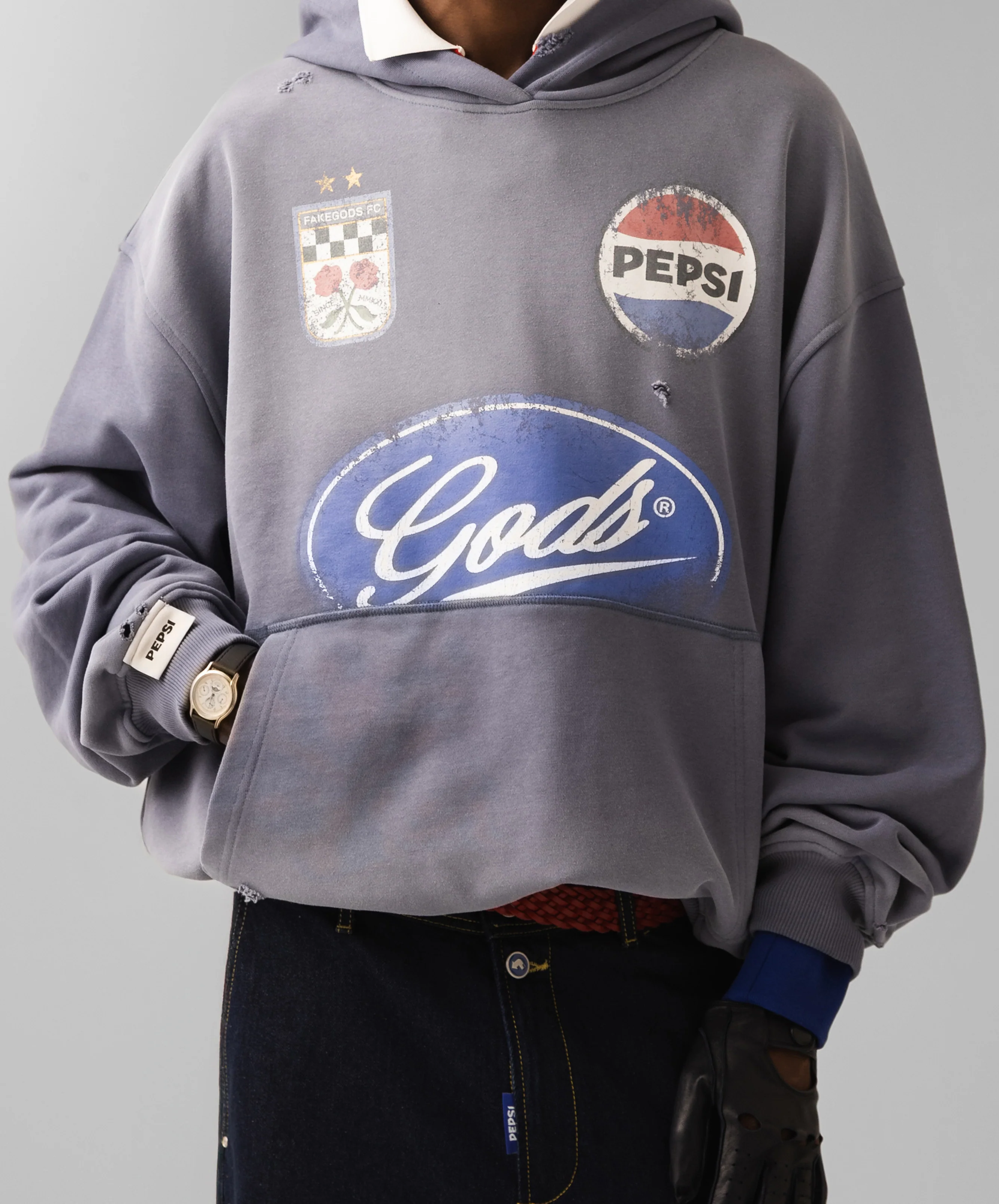 Pitstop Cropped Hoodie Grey - Image 6