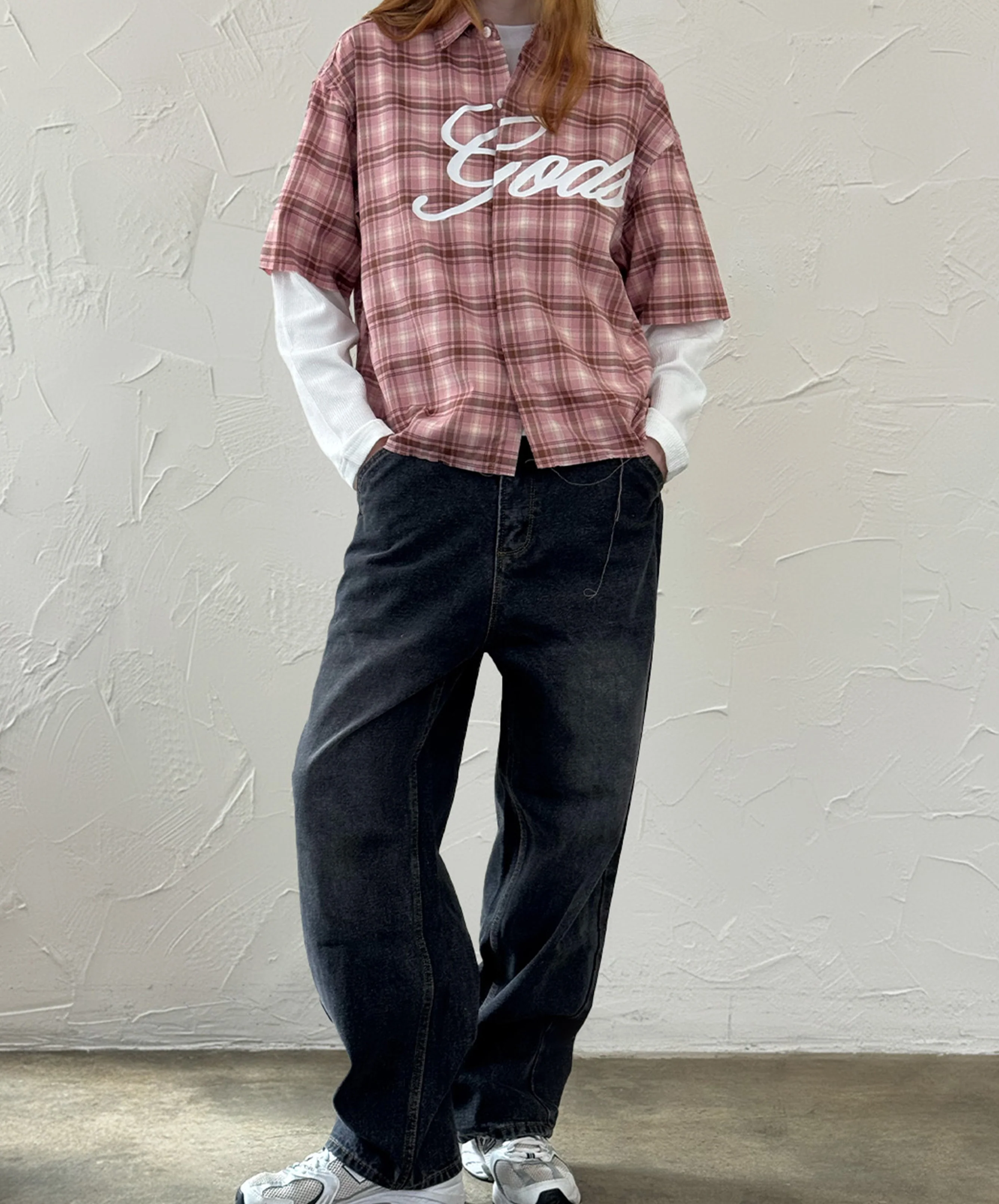 Plaid Layered Shirt Rose - Image 7
