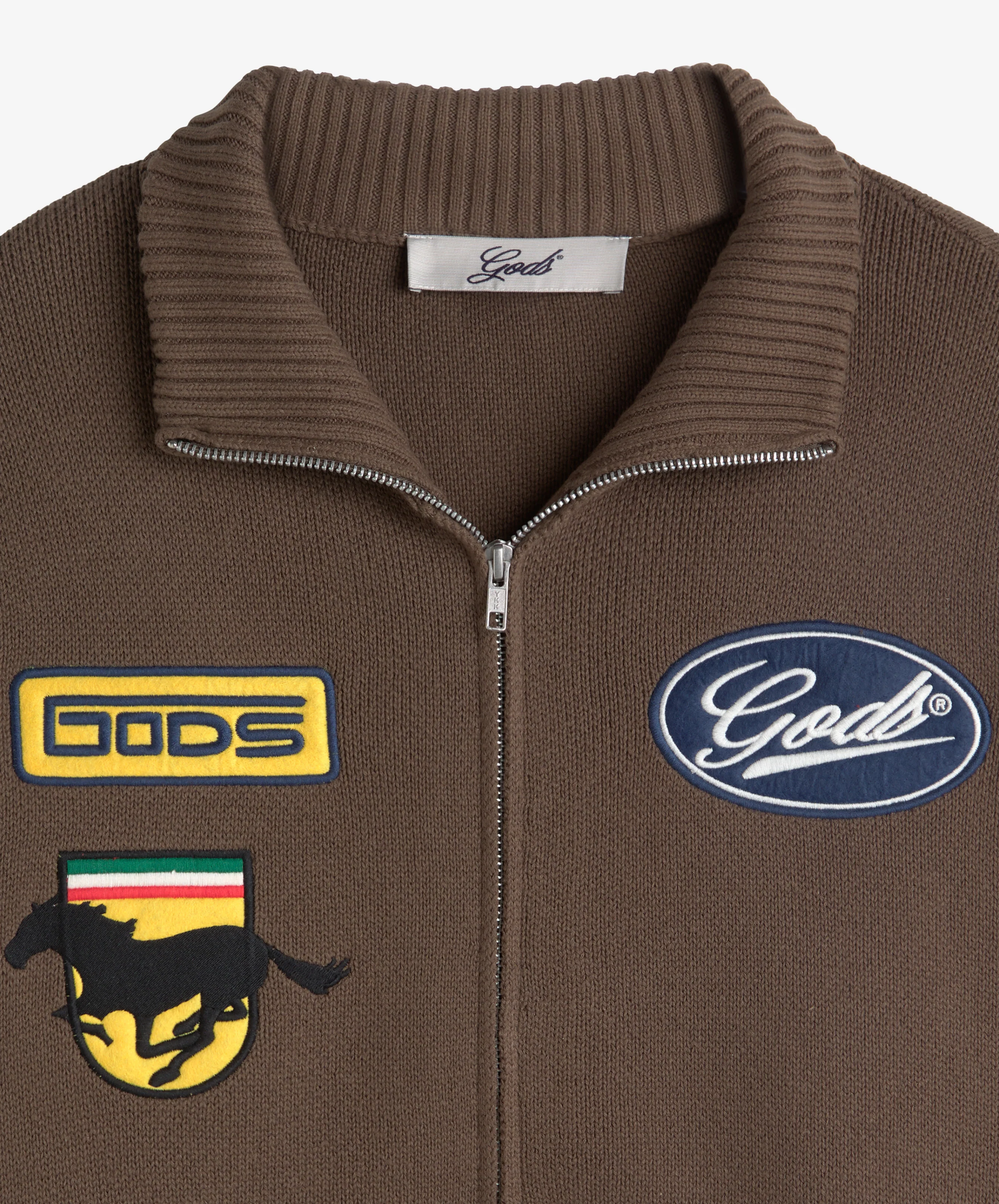 Racing Knitted Zipper Brown - Image 5