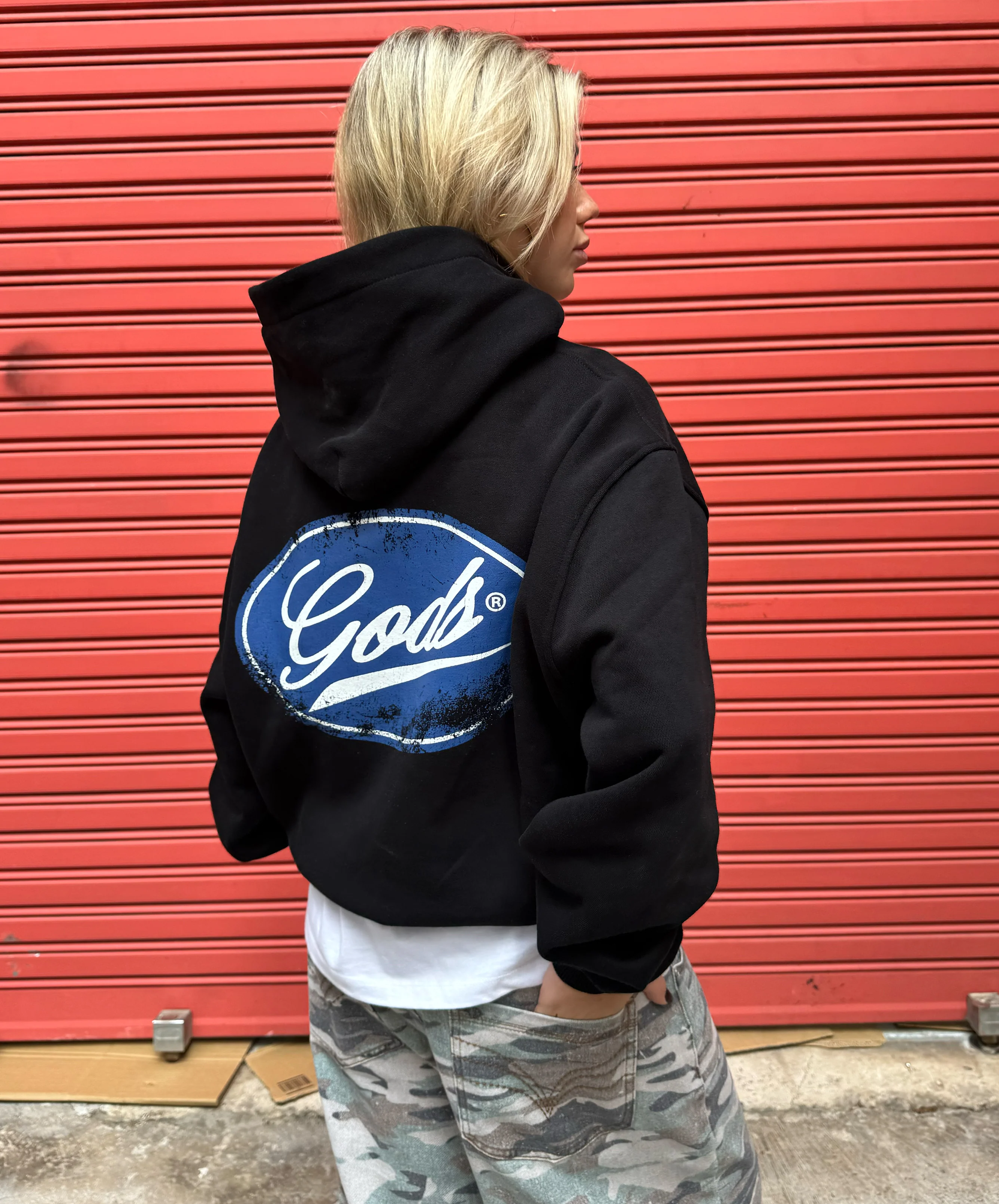 Spark Cropped Hoodie Black - Image 9