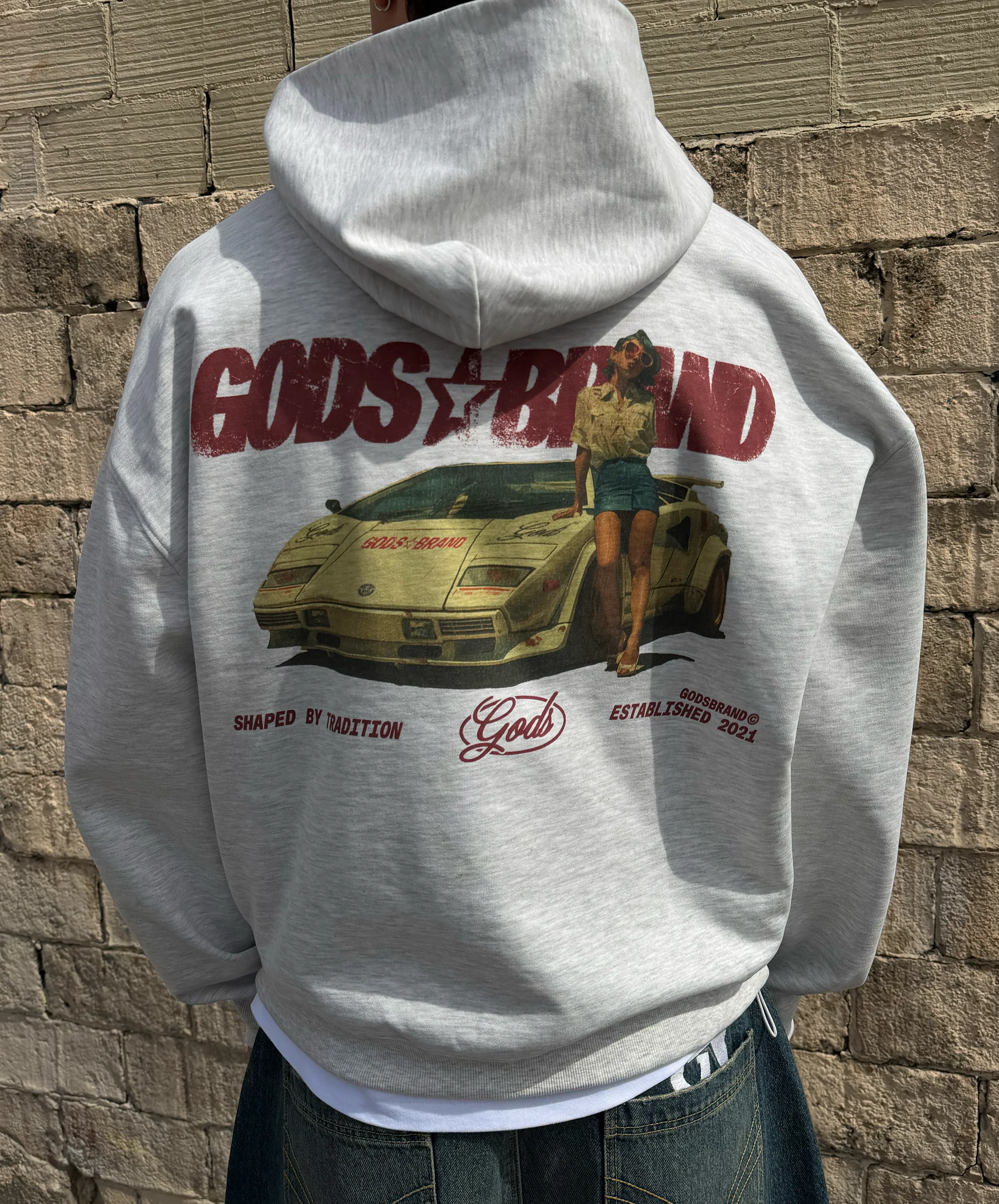 Sportscar Hoodie Grey Melange - Image 2