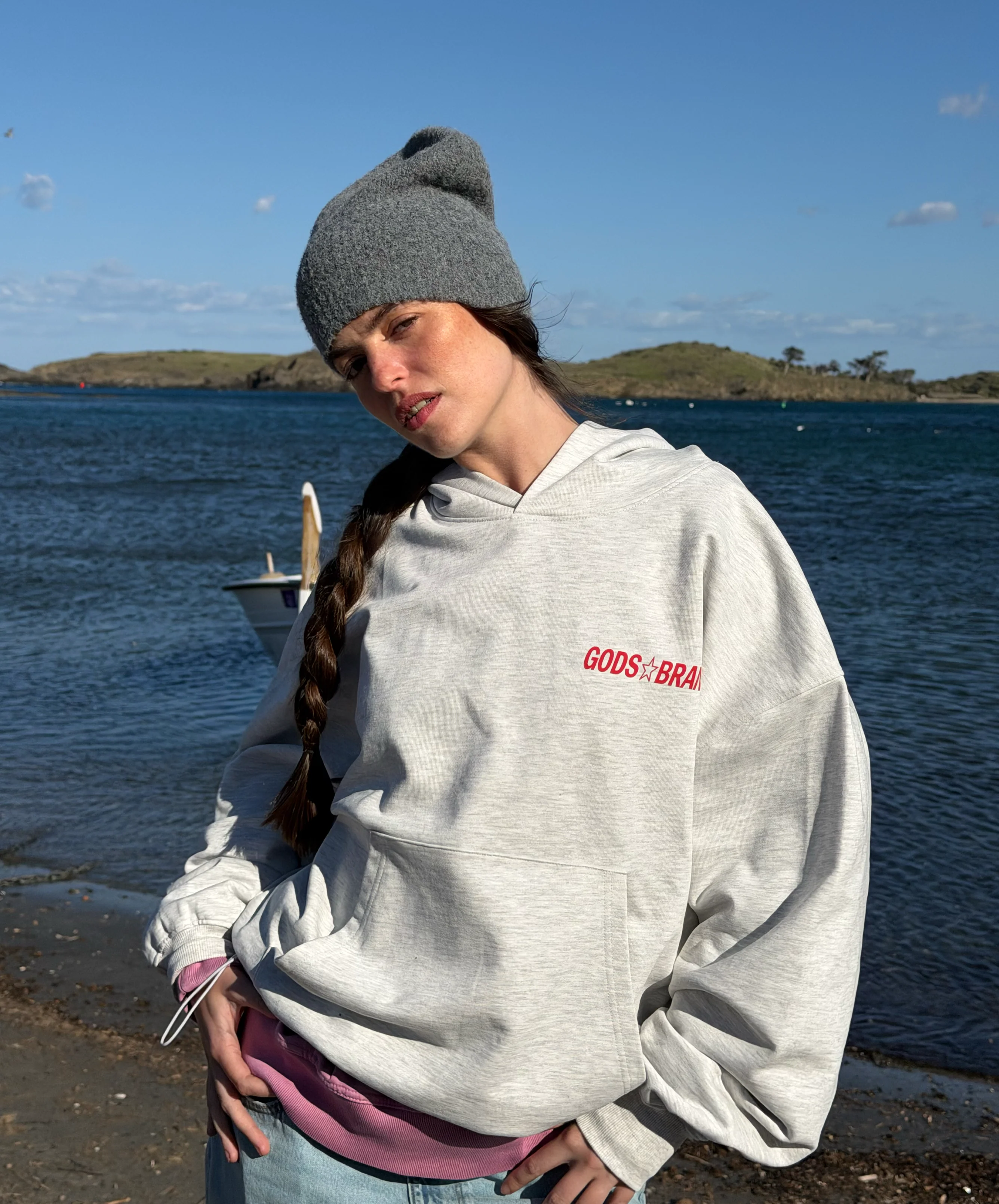 Sportscar Hoodie Grey Melange - Image 4
