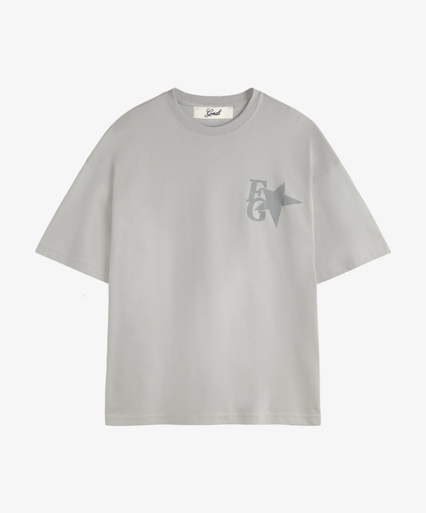 Star Boxy Tee Light Grey - Image 4