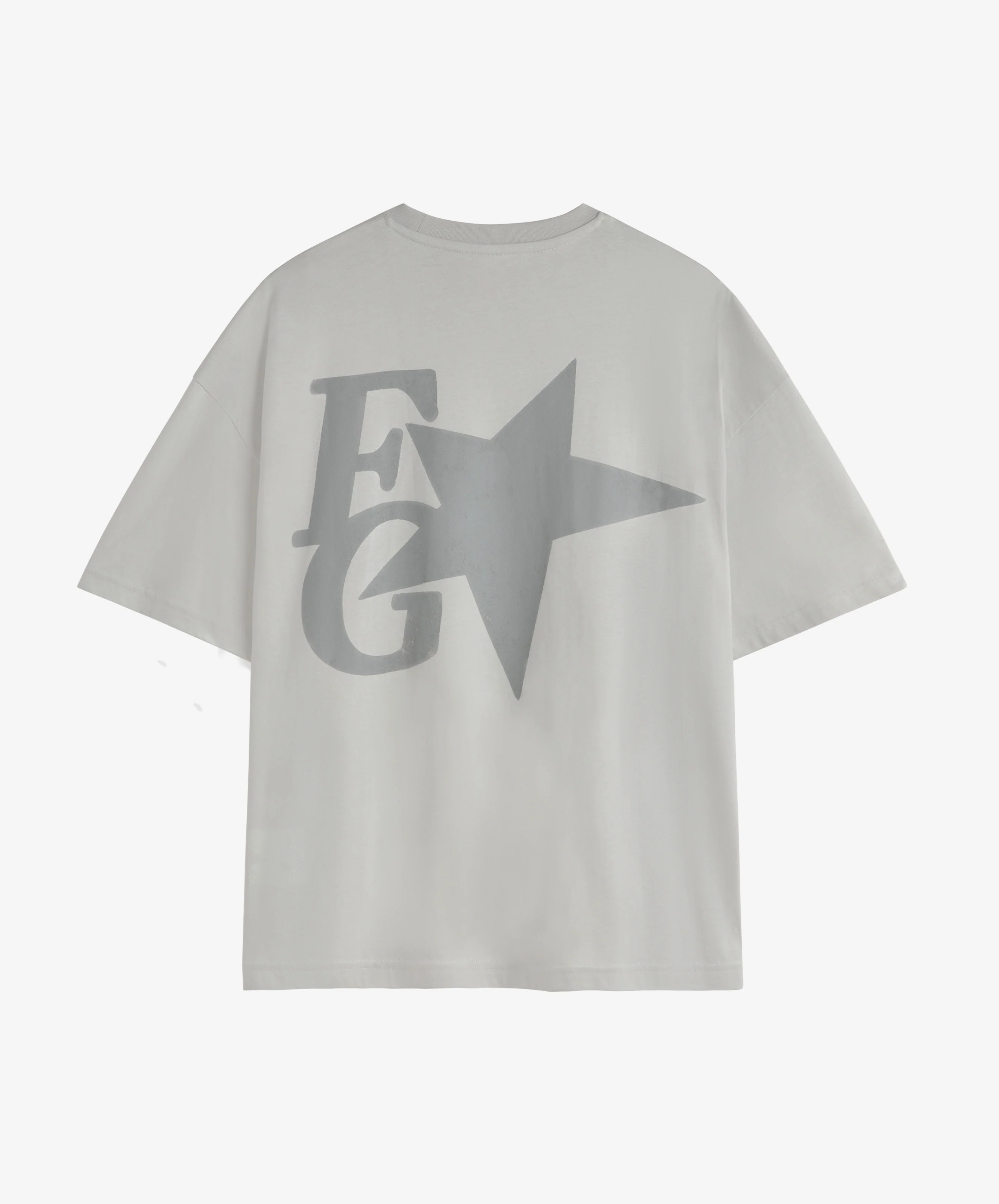 Star Boxy Tee Light Grey - Image 5