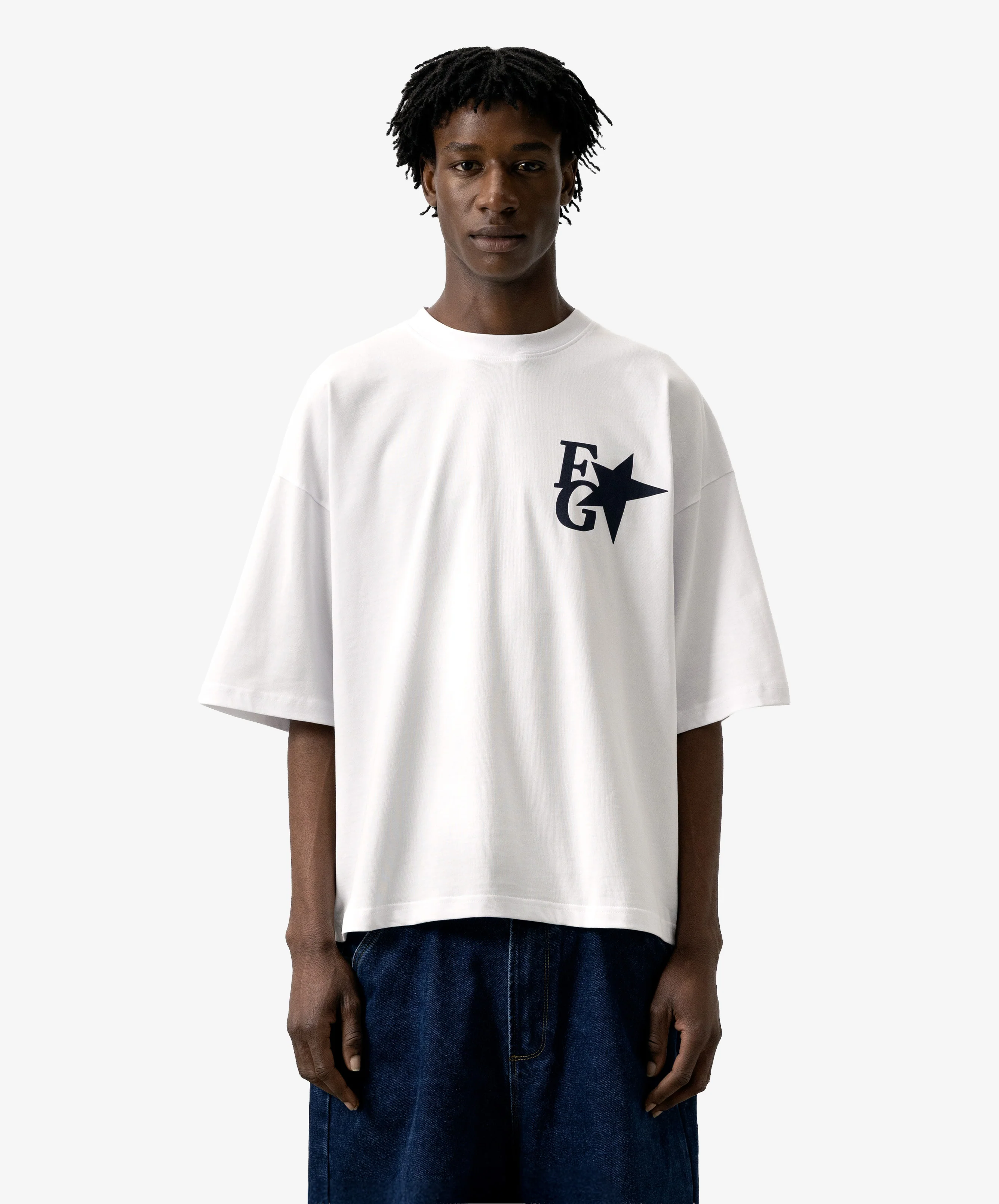 Star Boxy Tee White - Image 3