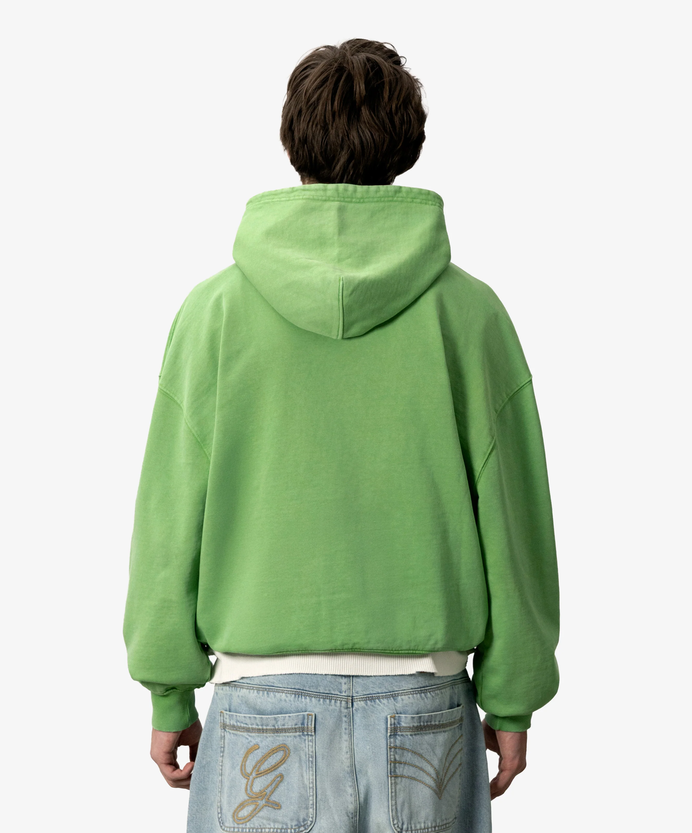 Star Washed Hoodie Green - Image 3