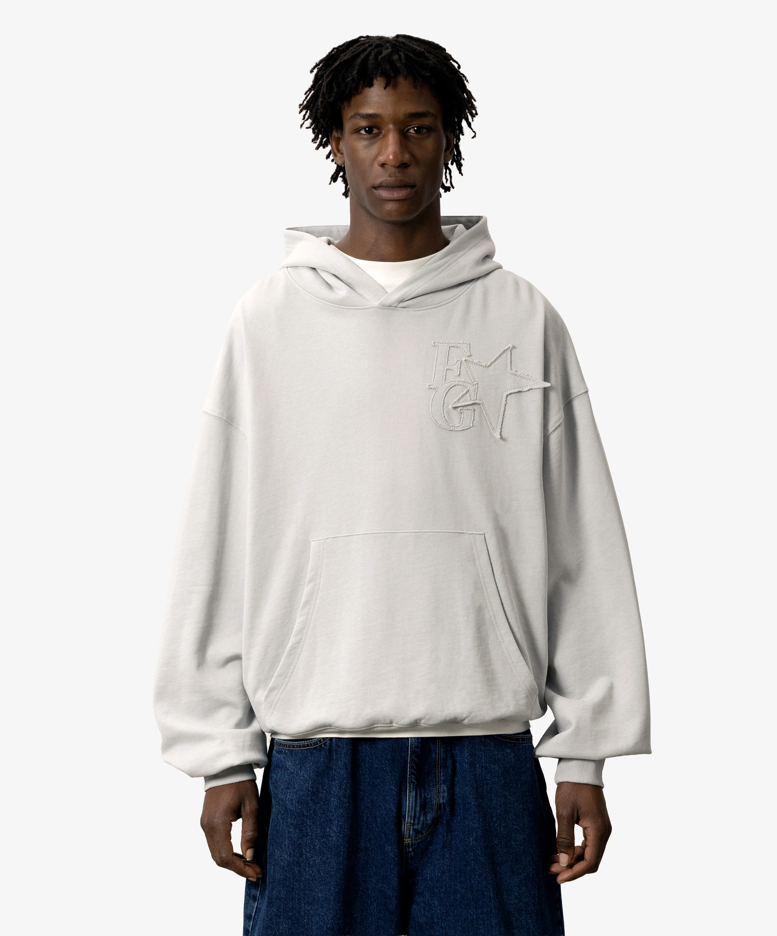 Star Hoodie Mid Grey - Image 3
