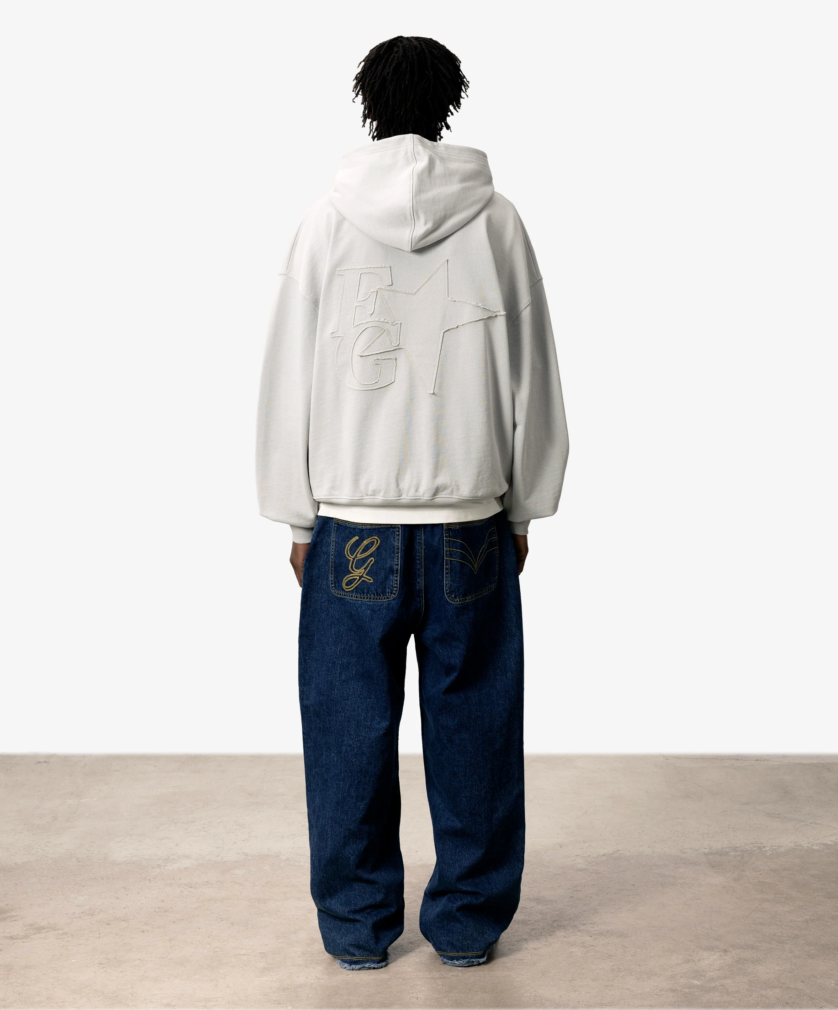 Star Hoodie Mid Grey - Image 5