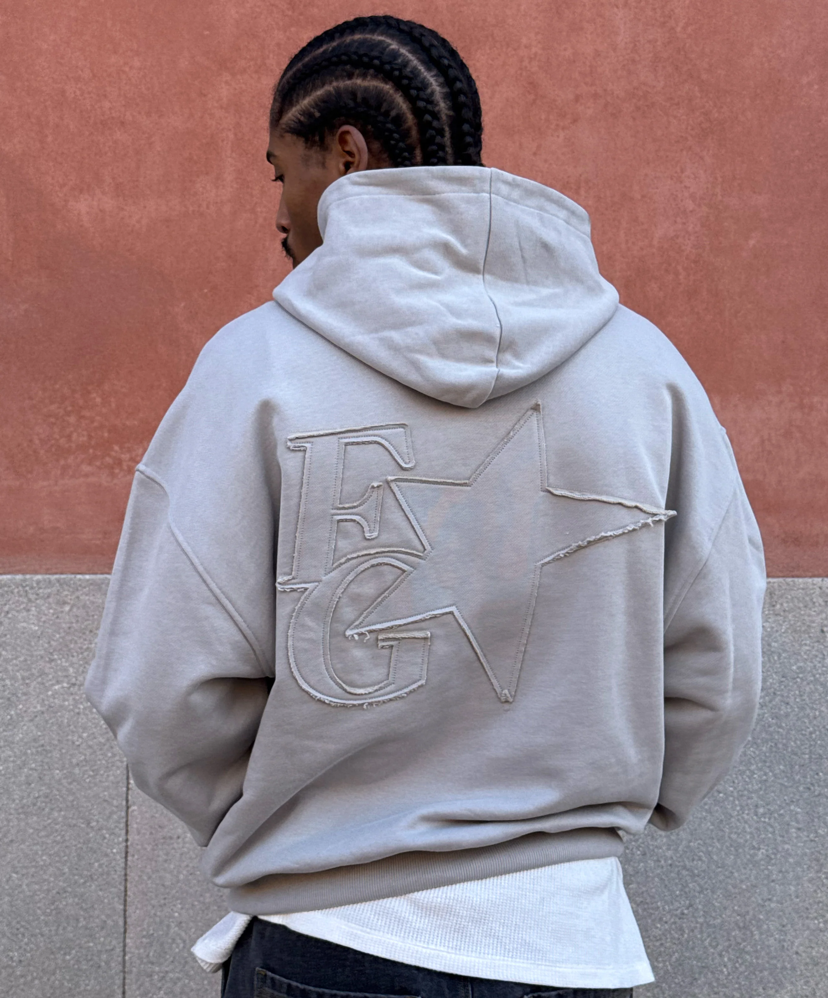 Star Hoodie Mid Grey - Image 8