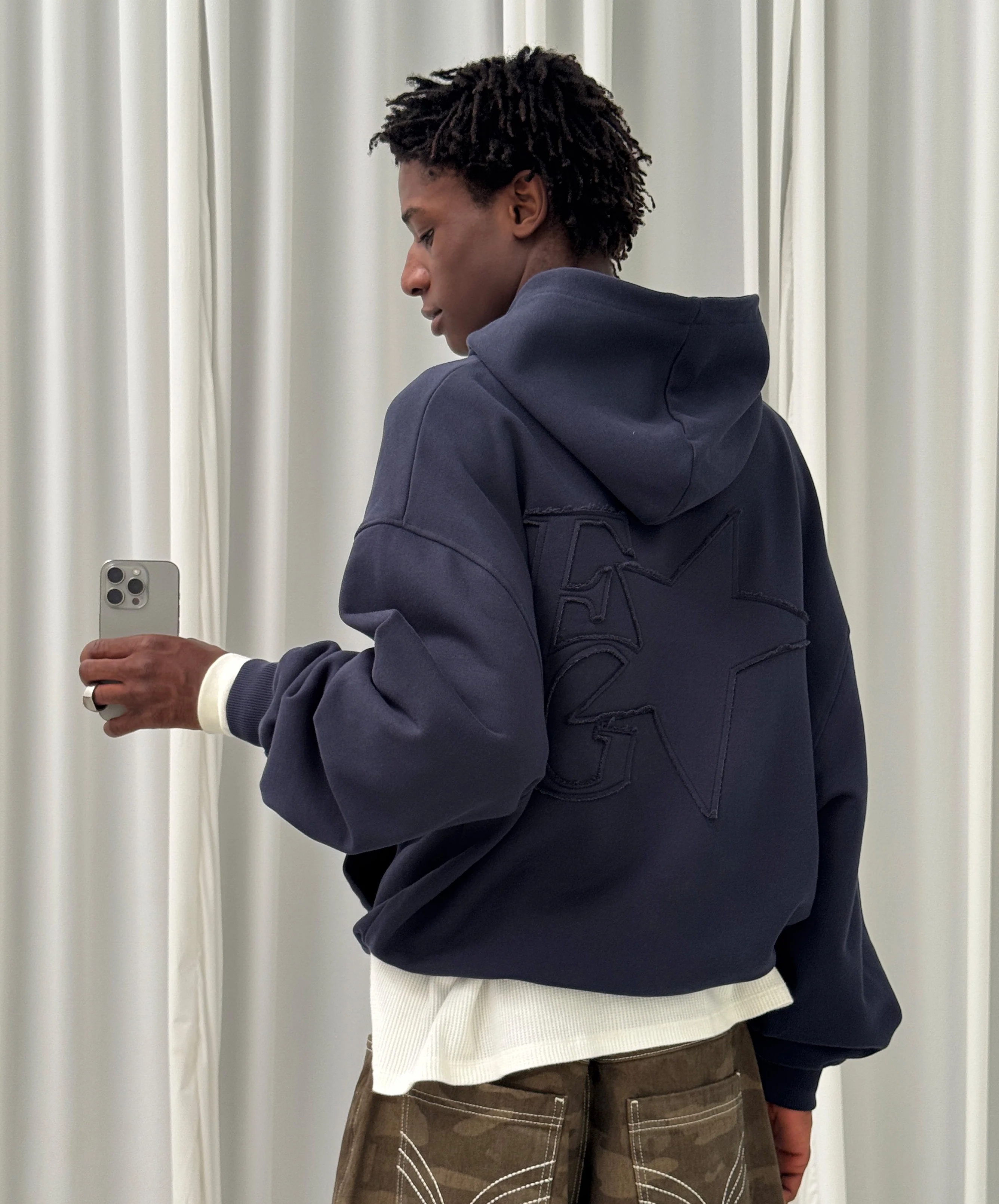 Star Hoodie Navy - Image 8